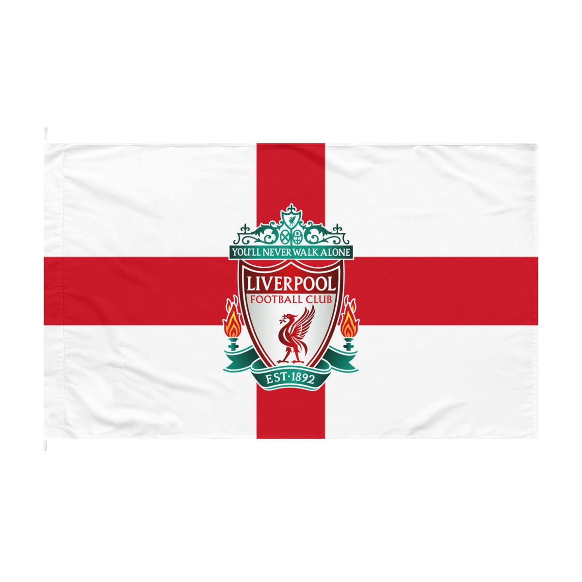 Double-Sided Football Club Flag — Red Cross Crest Design