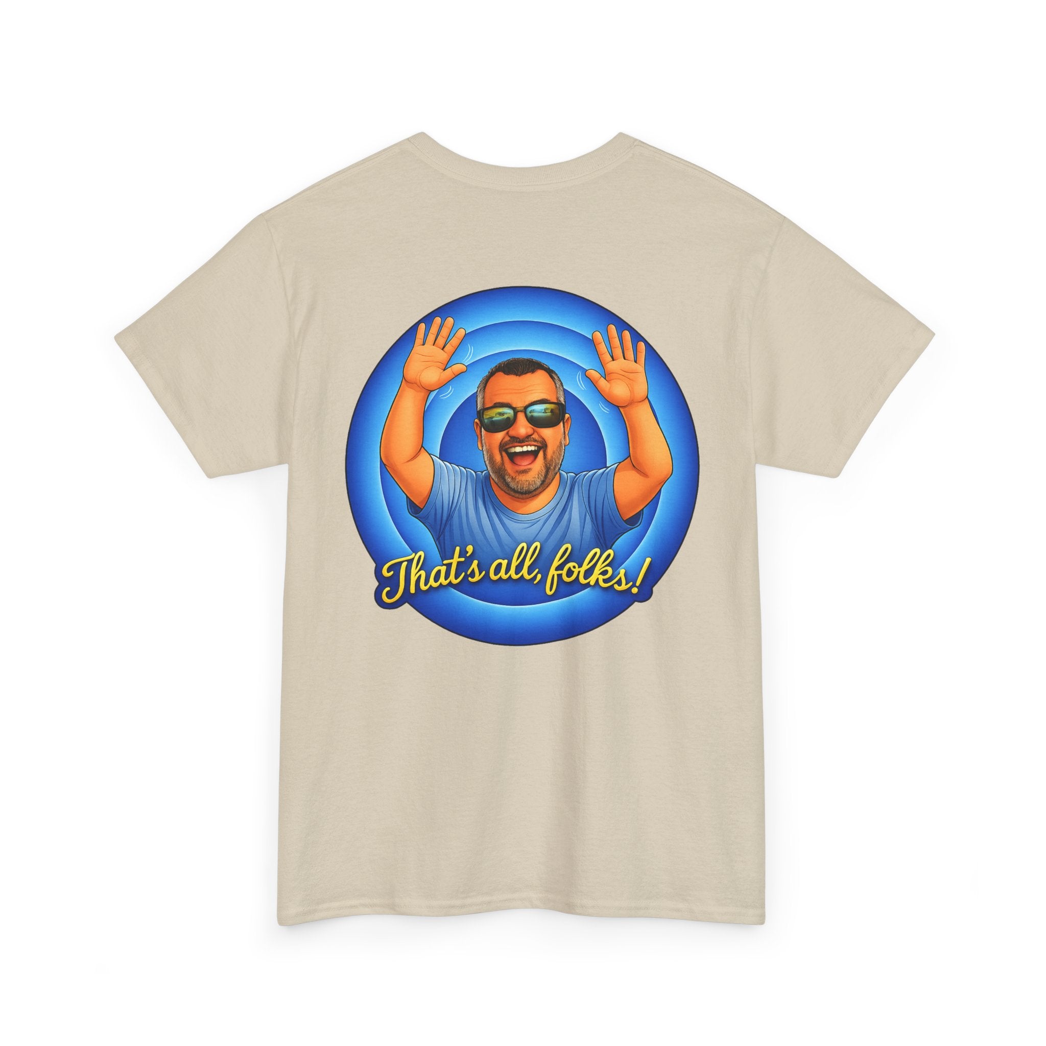 T-Shirt — "That's All, Folks!" Waving Portrait Graphic Tee