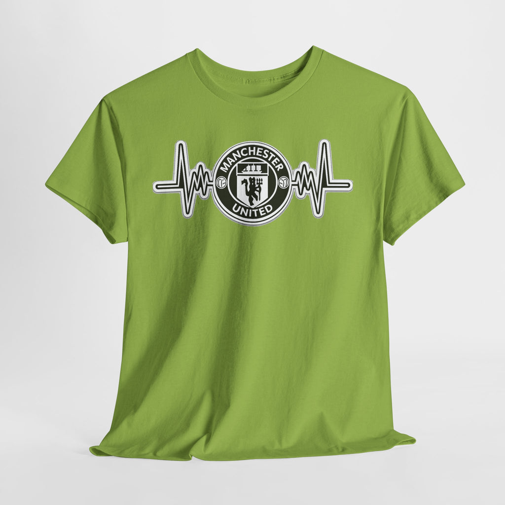 Manchester United Inspired Heartbeat T‑Shirt — Football Fan Pulse Tee
