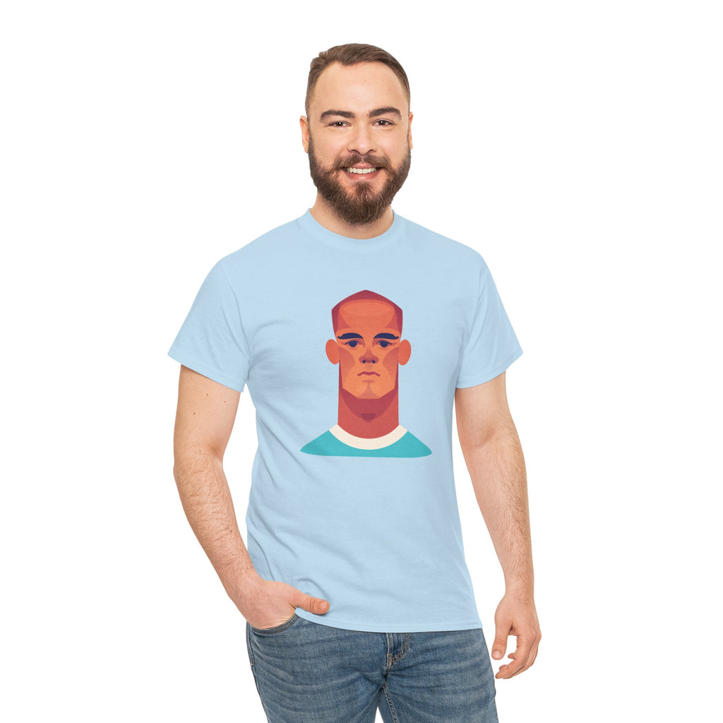 Vinny Kompany Manchester City Legend Minimalist Portrait Tee — Bold Stylized Face Graphic T-Shirt