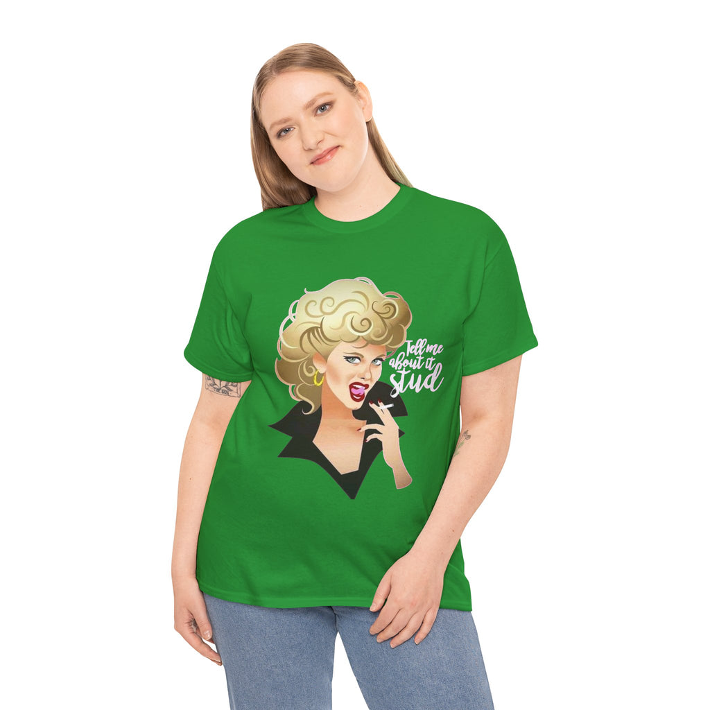Retro Glam T‑Shirt — 'Tell Me About It, Stud' Vintage Pop Art Tee