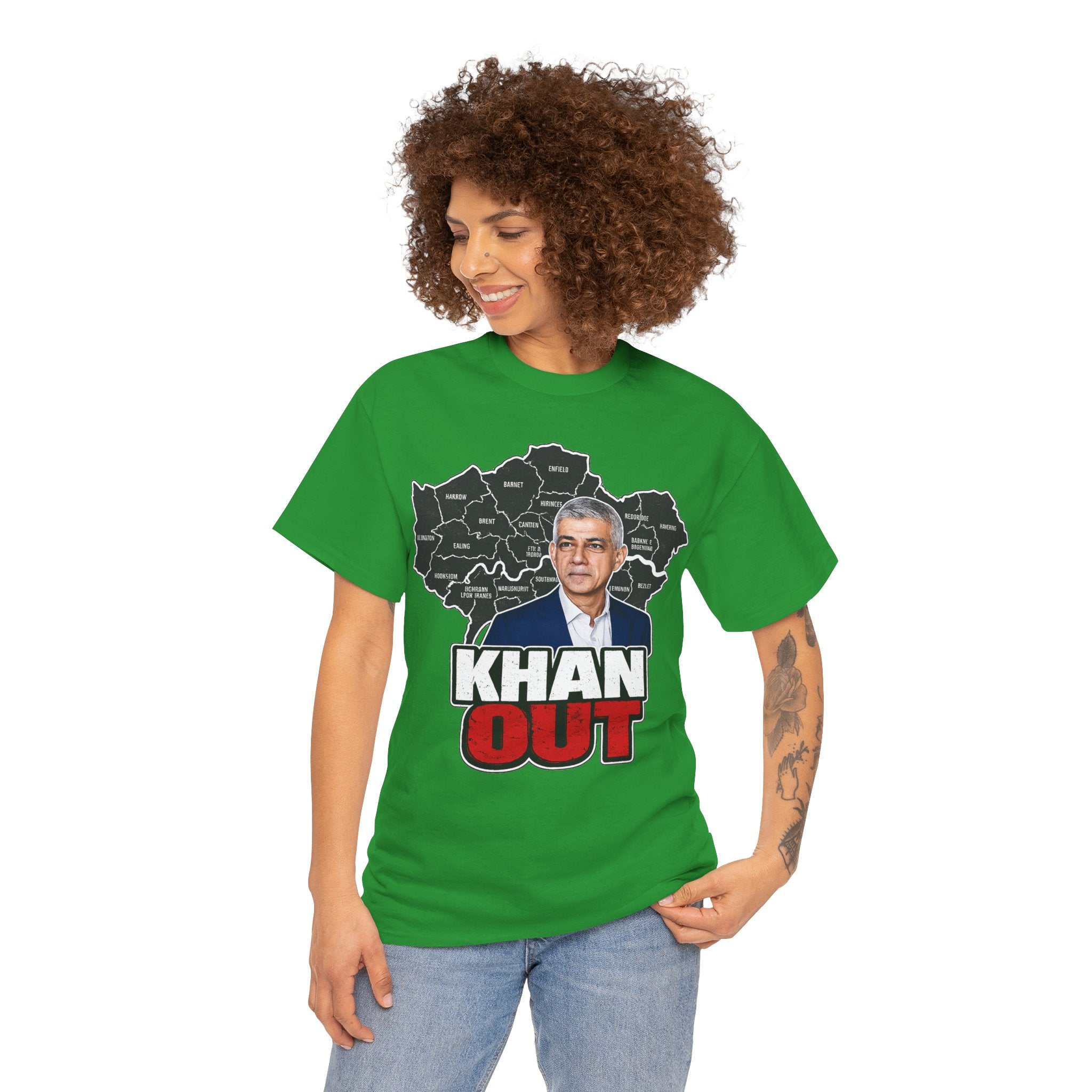 Sadiq Khan Out" Political Protest Tee with Sadiq Khan Graphic T-Shirt