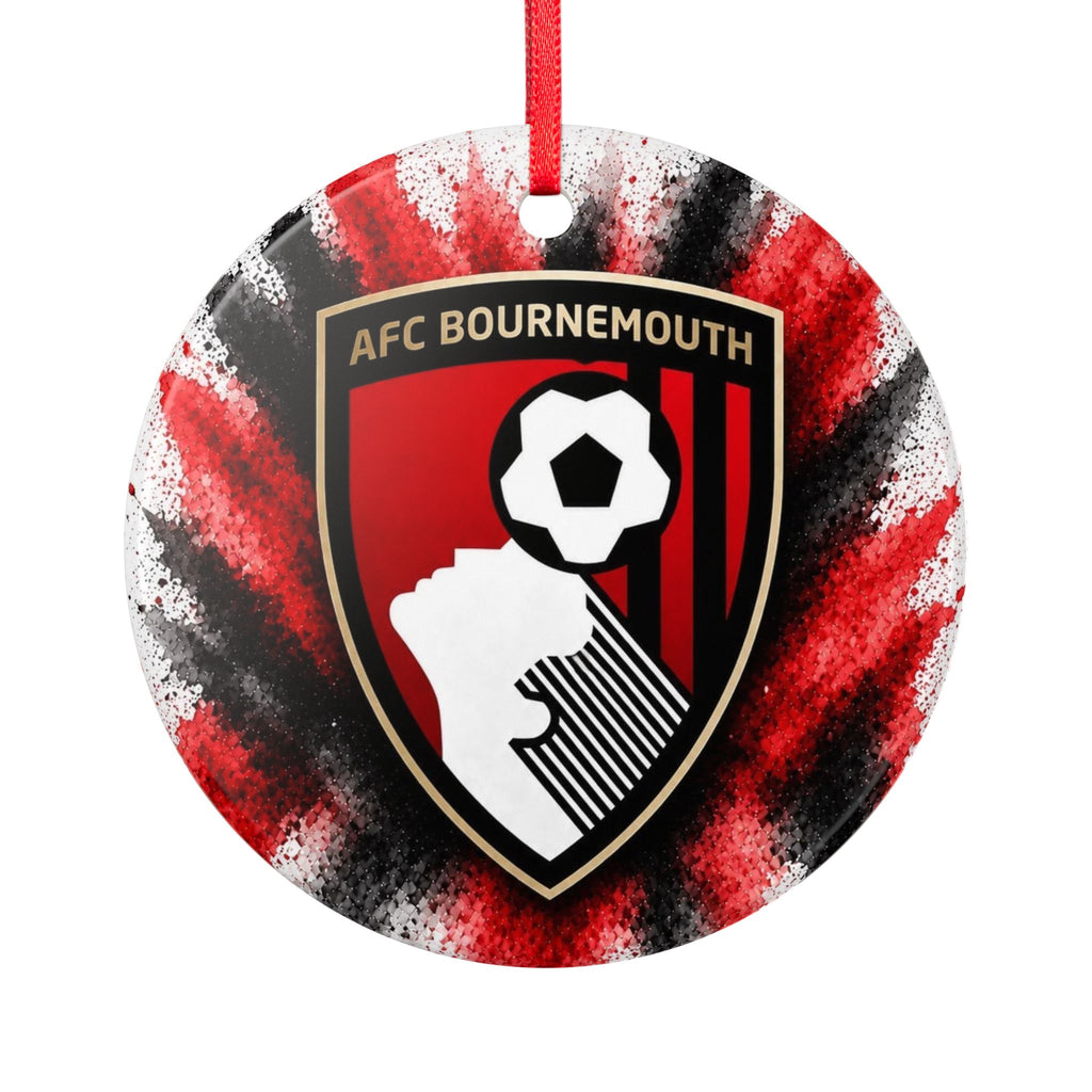 AFC Bournemouth Ceramic Ornament — Red & Black Team Crest Holiday Decoration