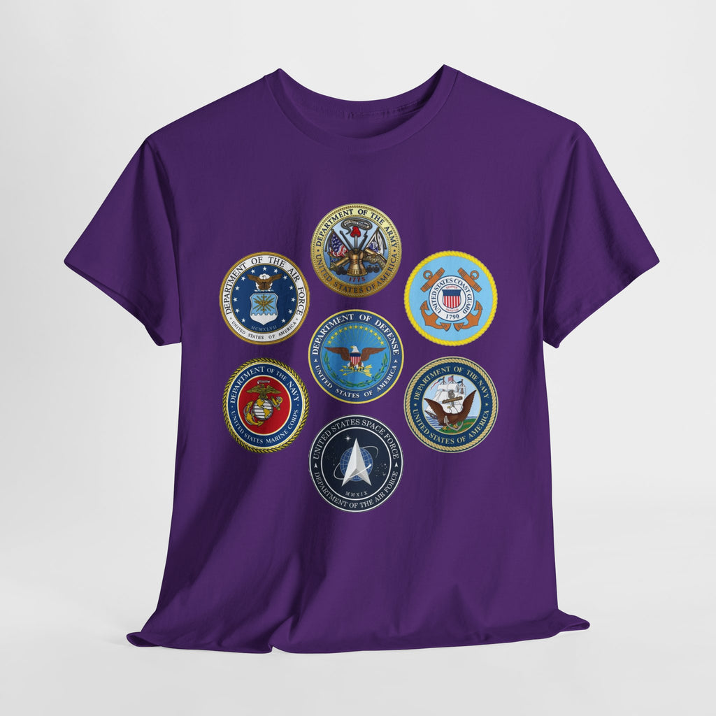 Military Branch Seals T-Shirt — Vintage US Armed Forces Emblems Tee