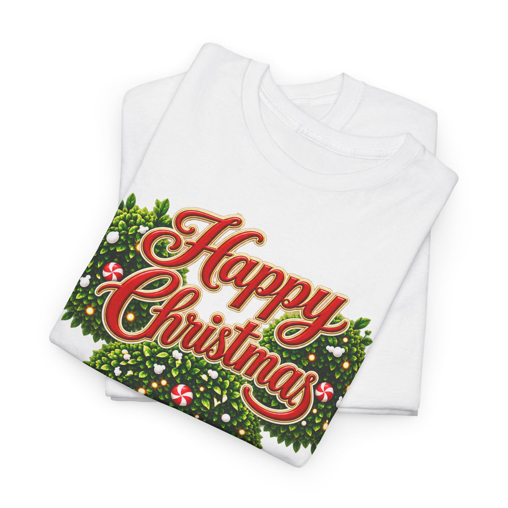 Christmas Wreath Mouse Tee – "Happy Christmas" Holiday Graphic T-Shirt