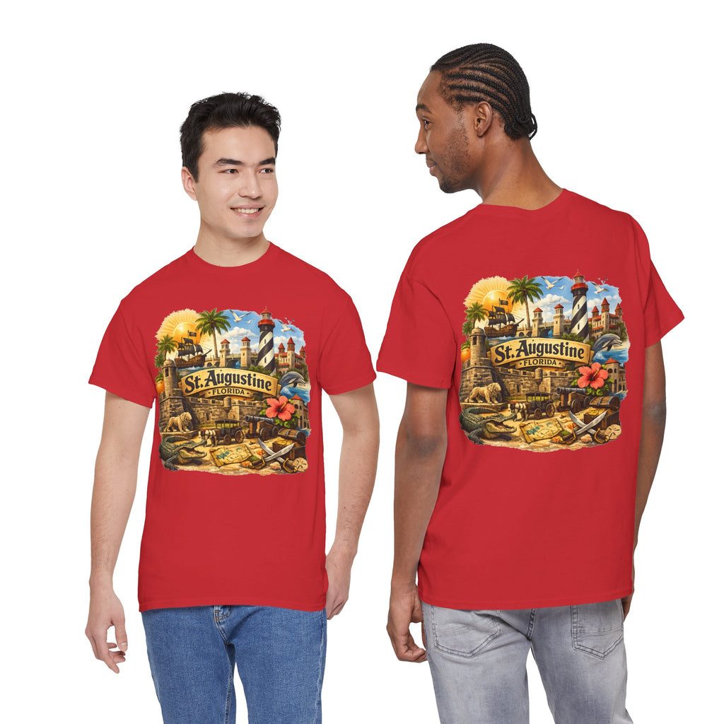 St. Augustine Florida Vintage Travel Tee — Retro Beach & Lighthouse Souvenir T-Shirt
