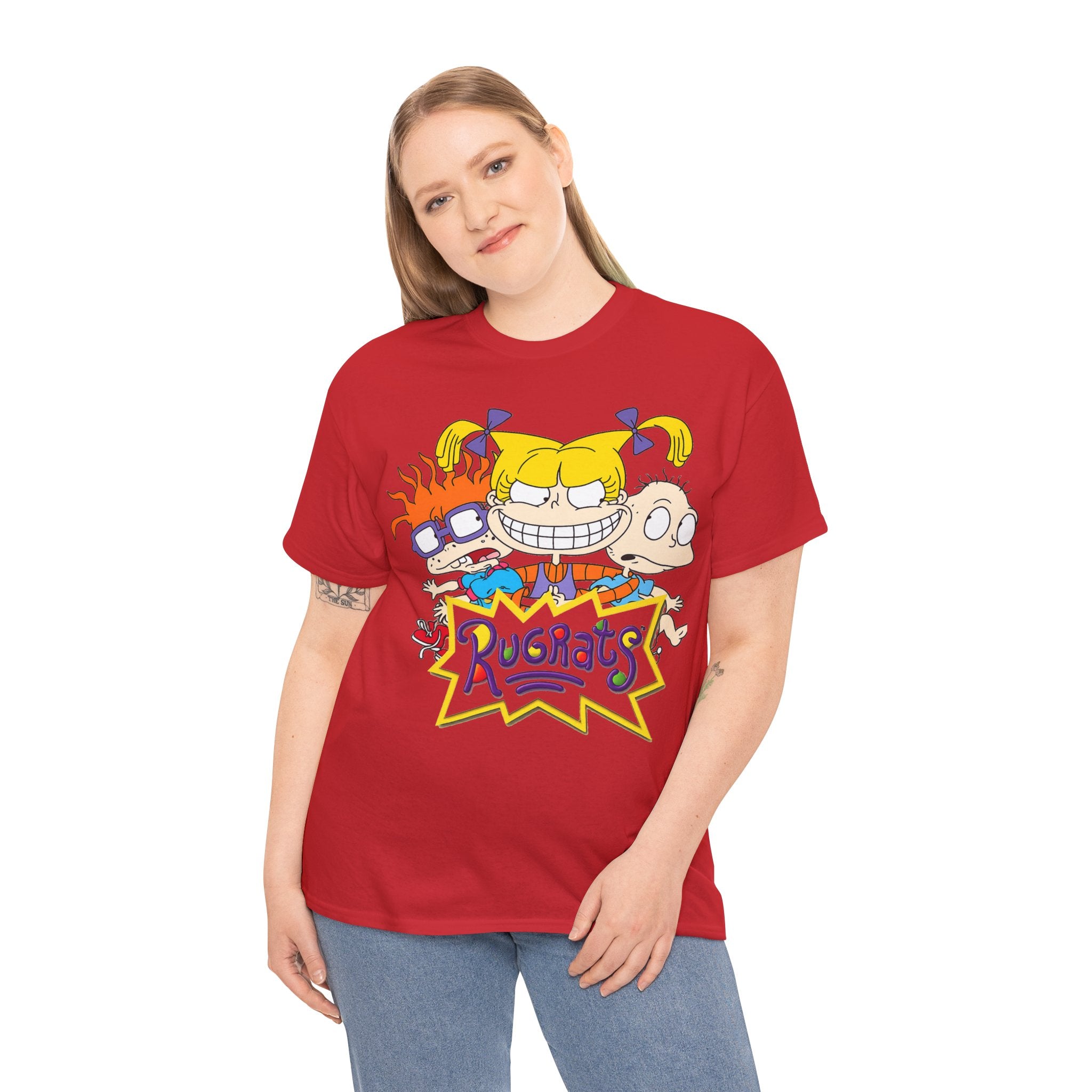 Rugrats Retro Cartoon Crewneck Tee — Colorful 90s Kids Character Design