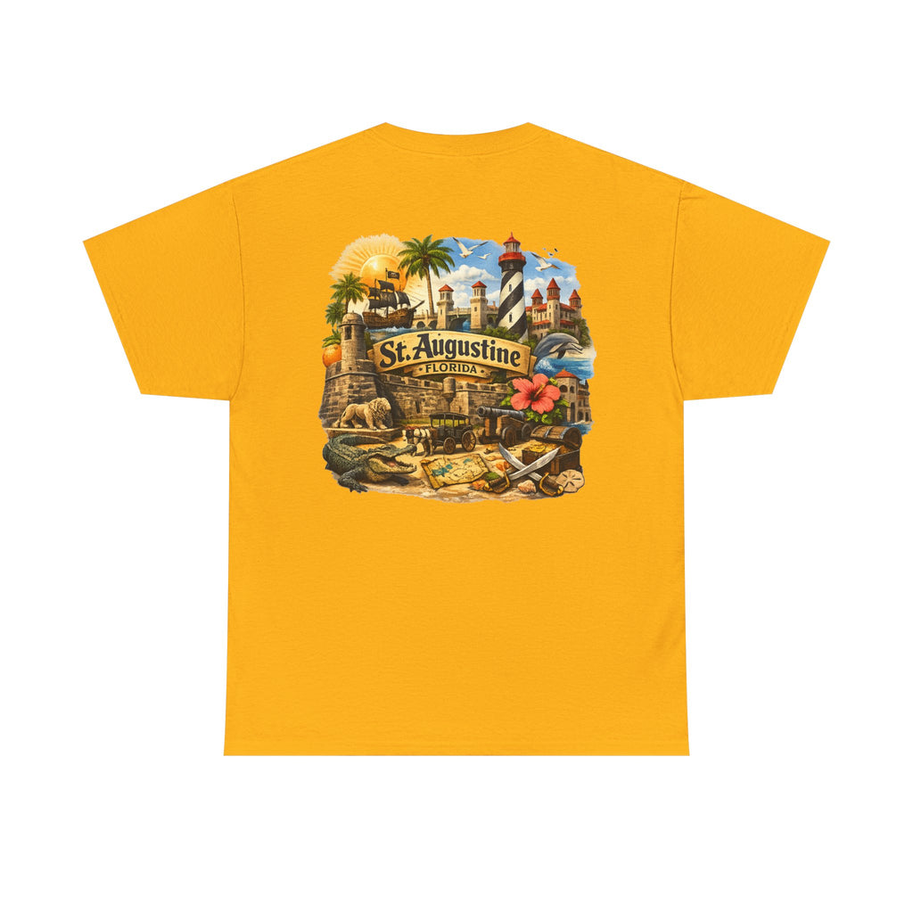 St. Augustine Florida Vintage Travel Tee — Retro Beach & Lighthouse Souvenir T-Shirt