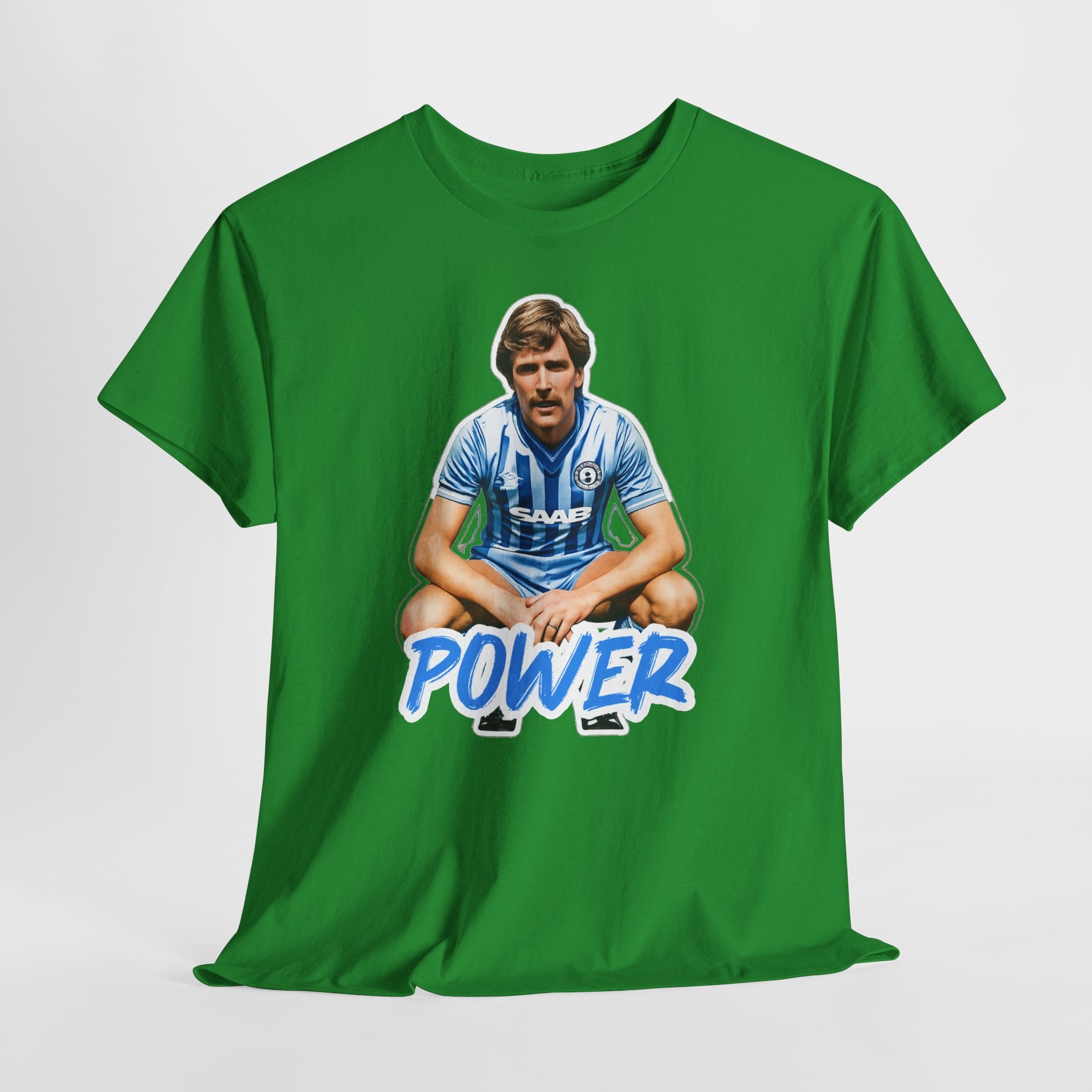 Paul Power Manchester City Legend Player Graphic Tee — Retro Football Jersey Design