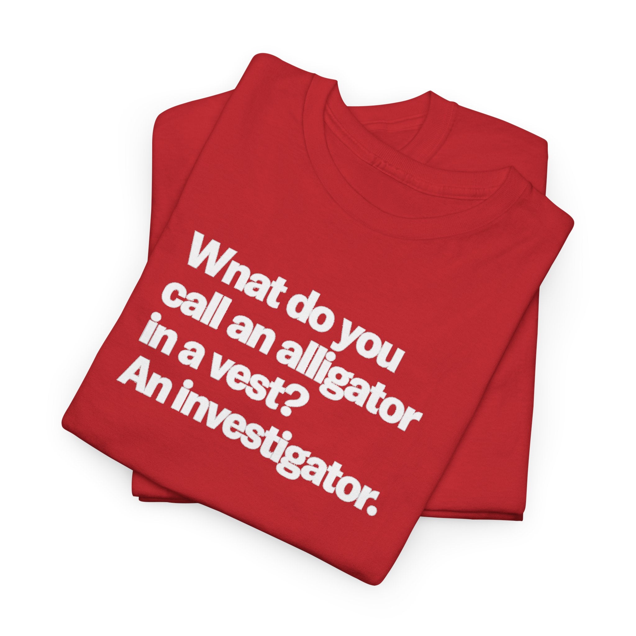 What do you call an Alligator White Minimalist Funny Tee — Subtle Embossed Text Casual T-Shirt