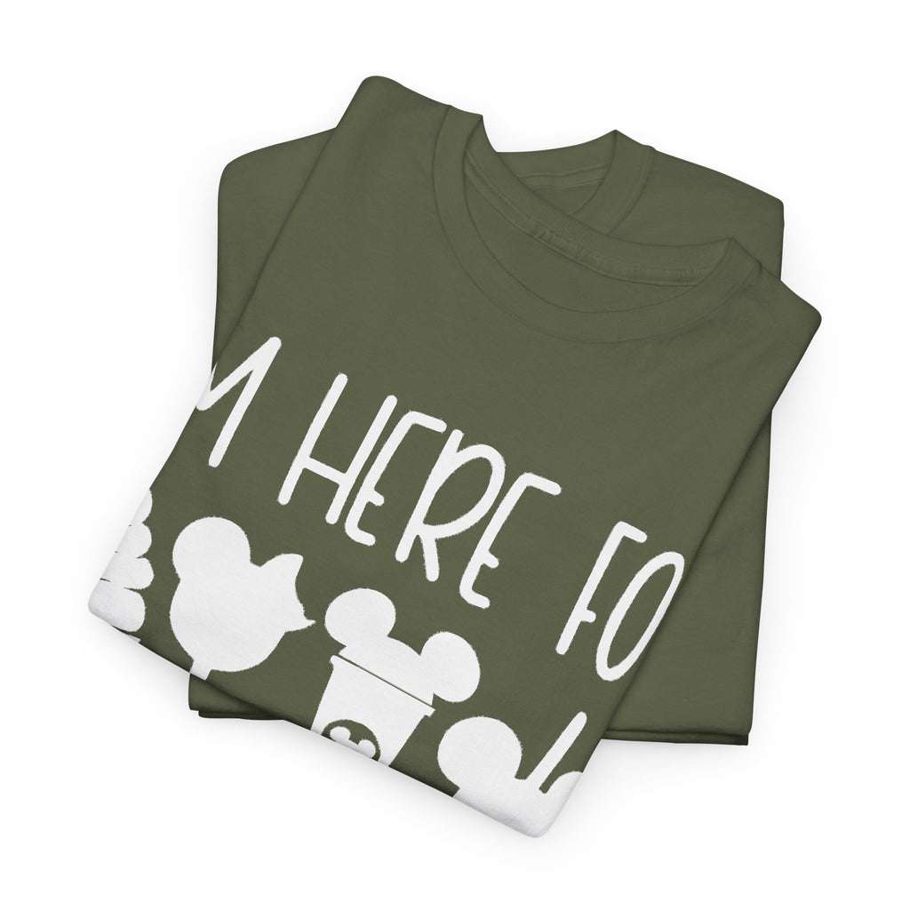 I'm here for the snacks Unisex Heavy Cotton Tee