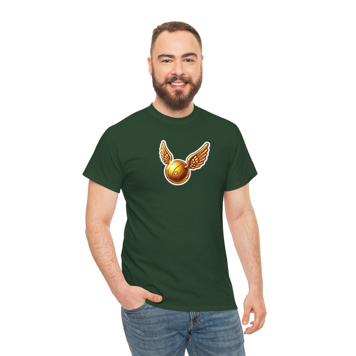 Golden Snitch Cotton T‑Shirt — Quidditch Wizarding Fan Tee