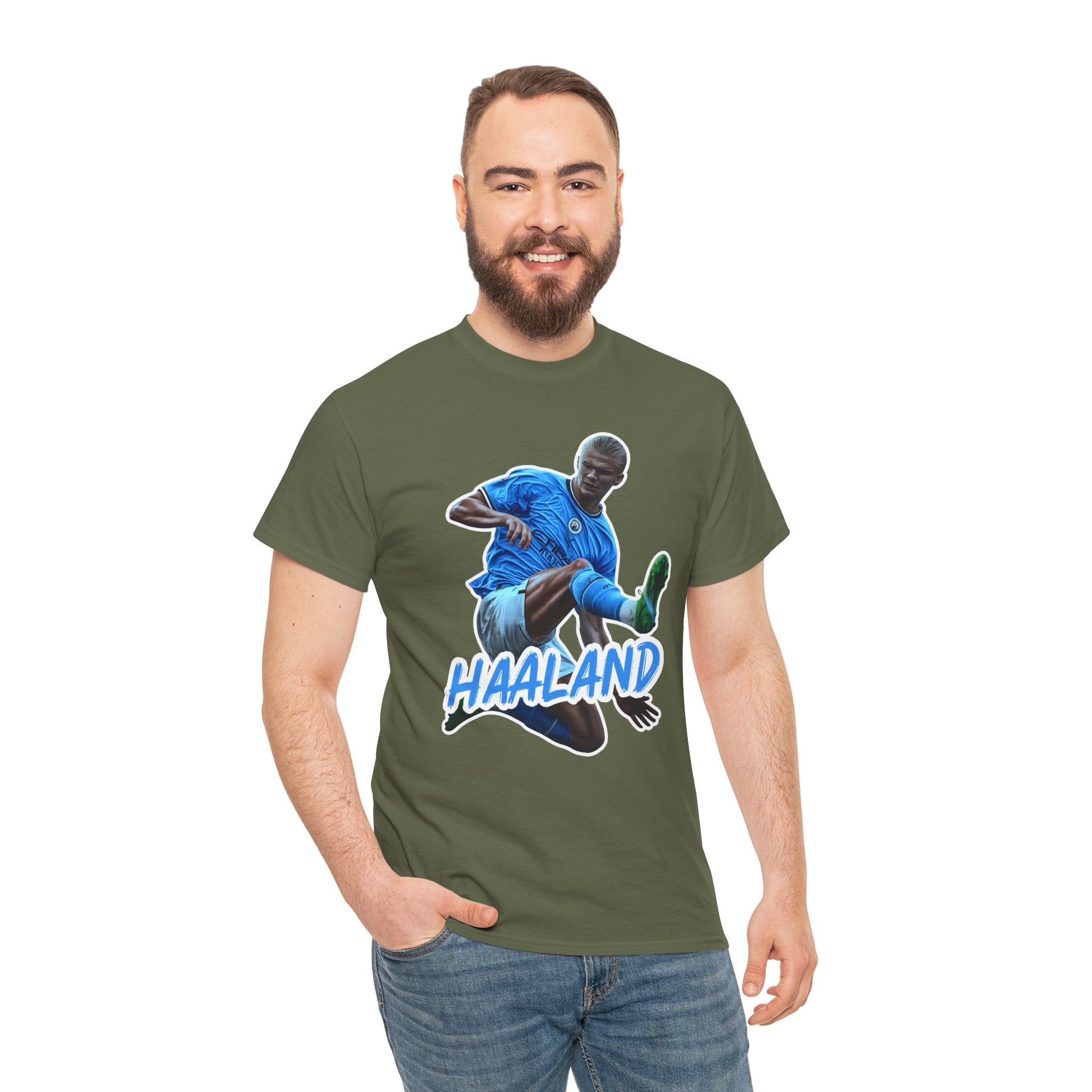 Erling Haaland Manchester City Soccer T‑Shirt – Dynamic Action Graphic Tee
