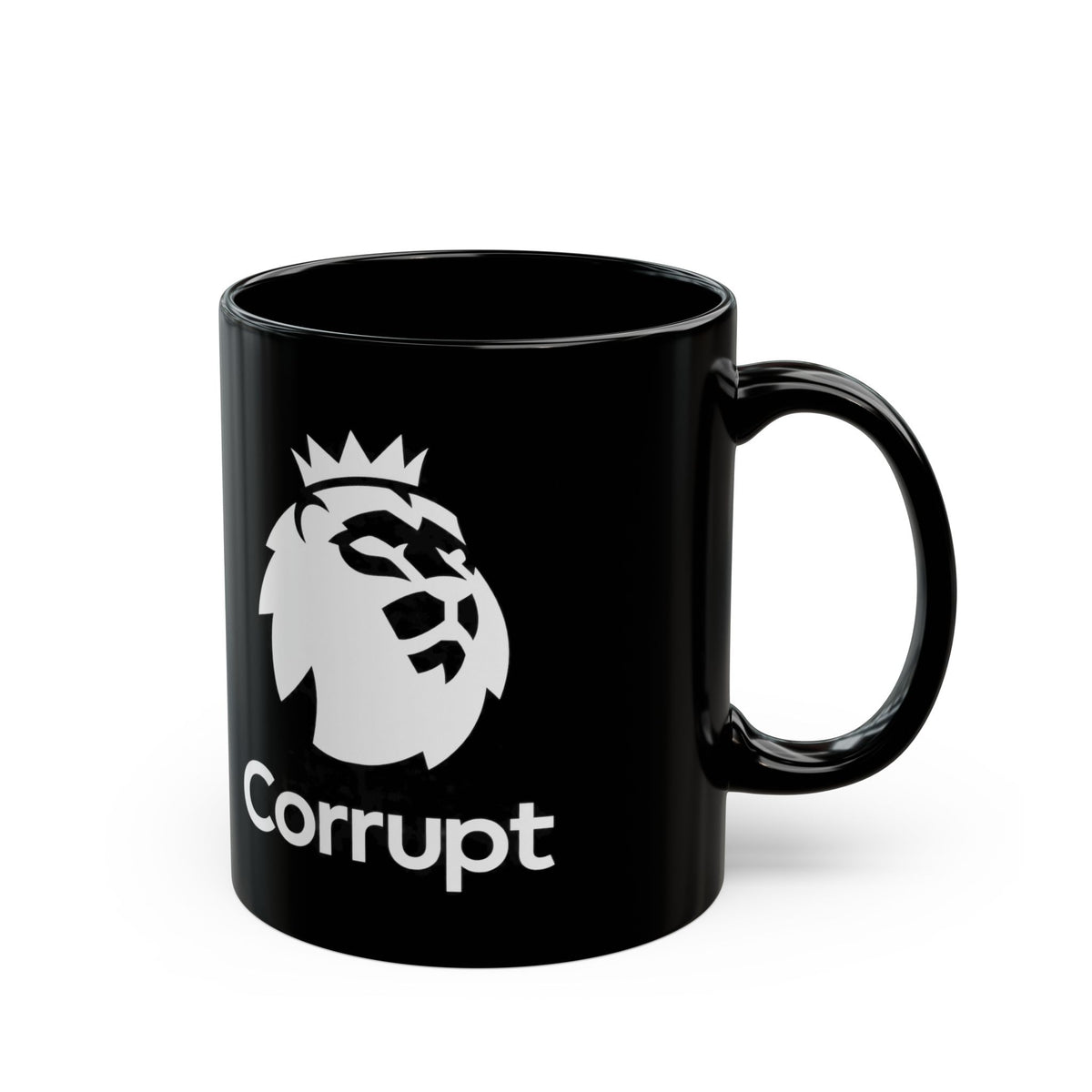 Premier League Corrupt Lion Logo Black Mug — 11oz/15oz Coffee Cup