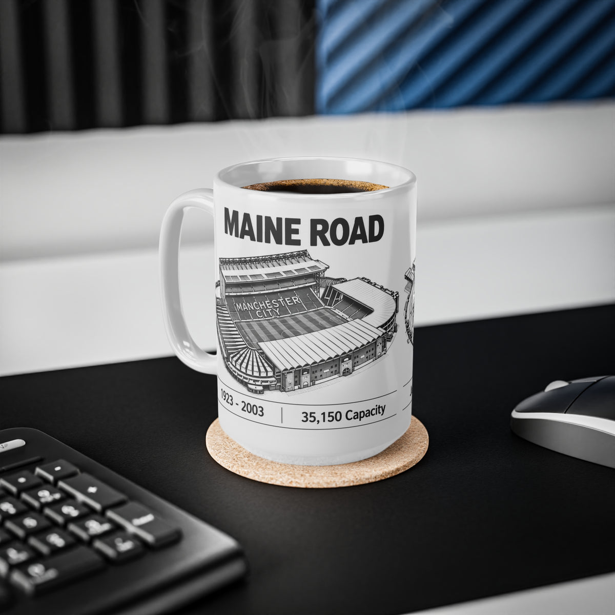Manchester City Maine Road & Etihad Stadiums Ceramic Coffee Mug