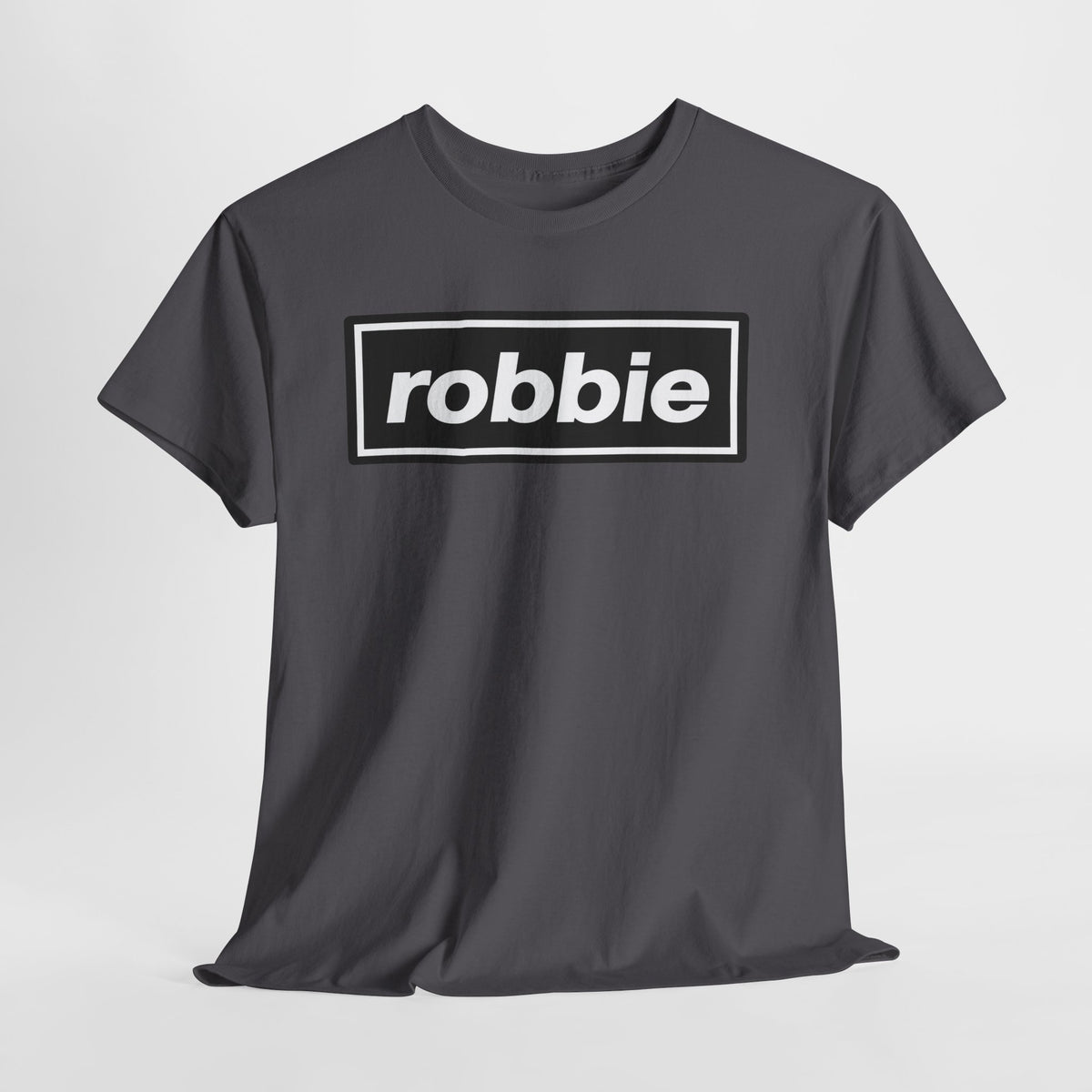 Robbie Inspired Cotton T-Shirt — Minimal Black Box Logo T-Shirt
