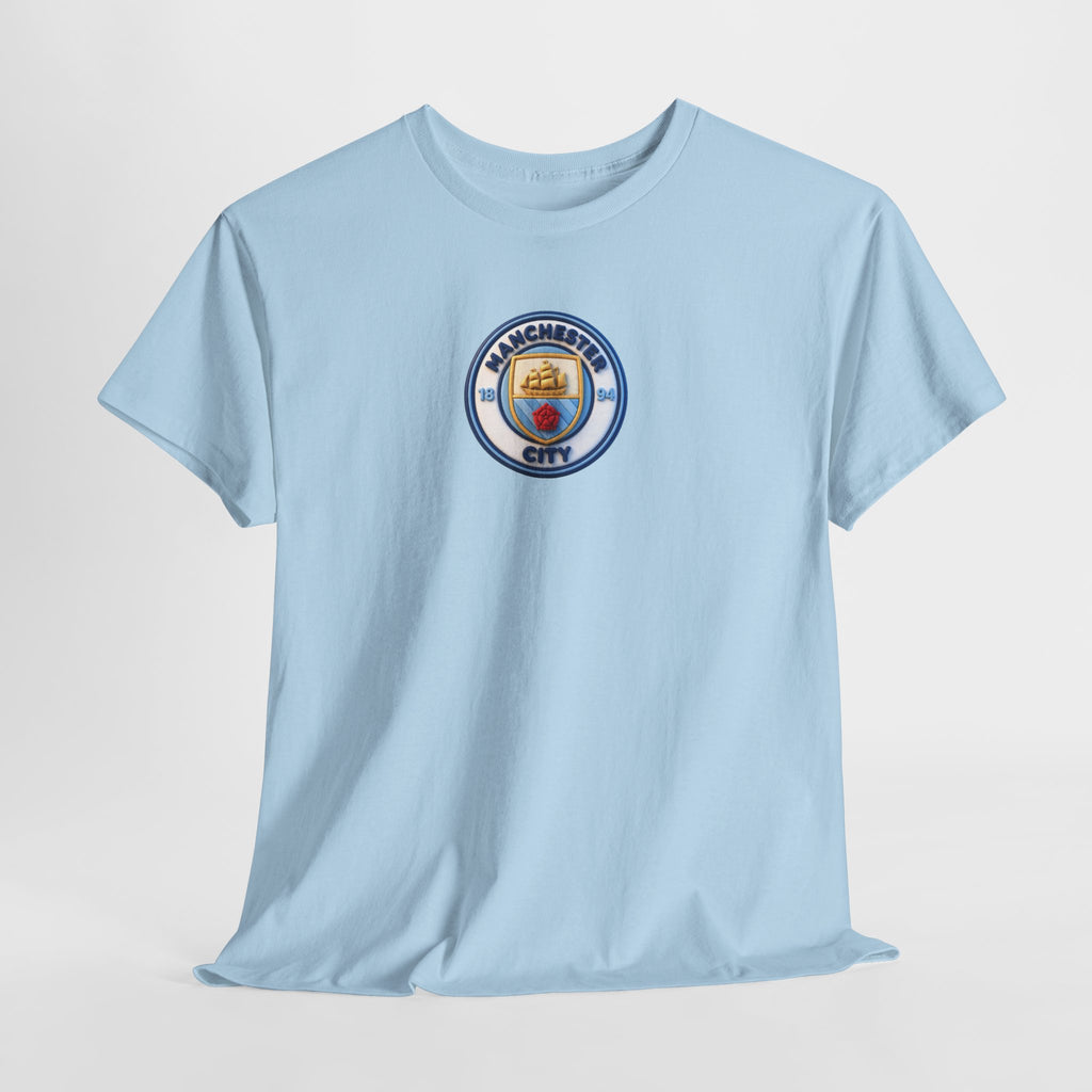 Manchester City Crest Unofficial 3D T-Shirt — Minimal Soccer Logo Tee