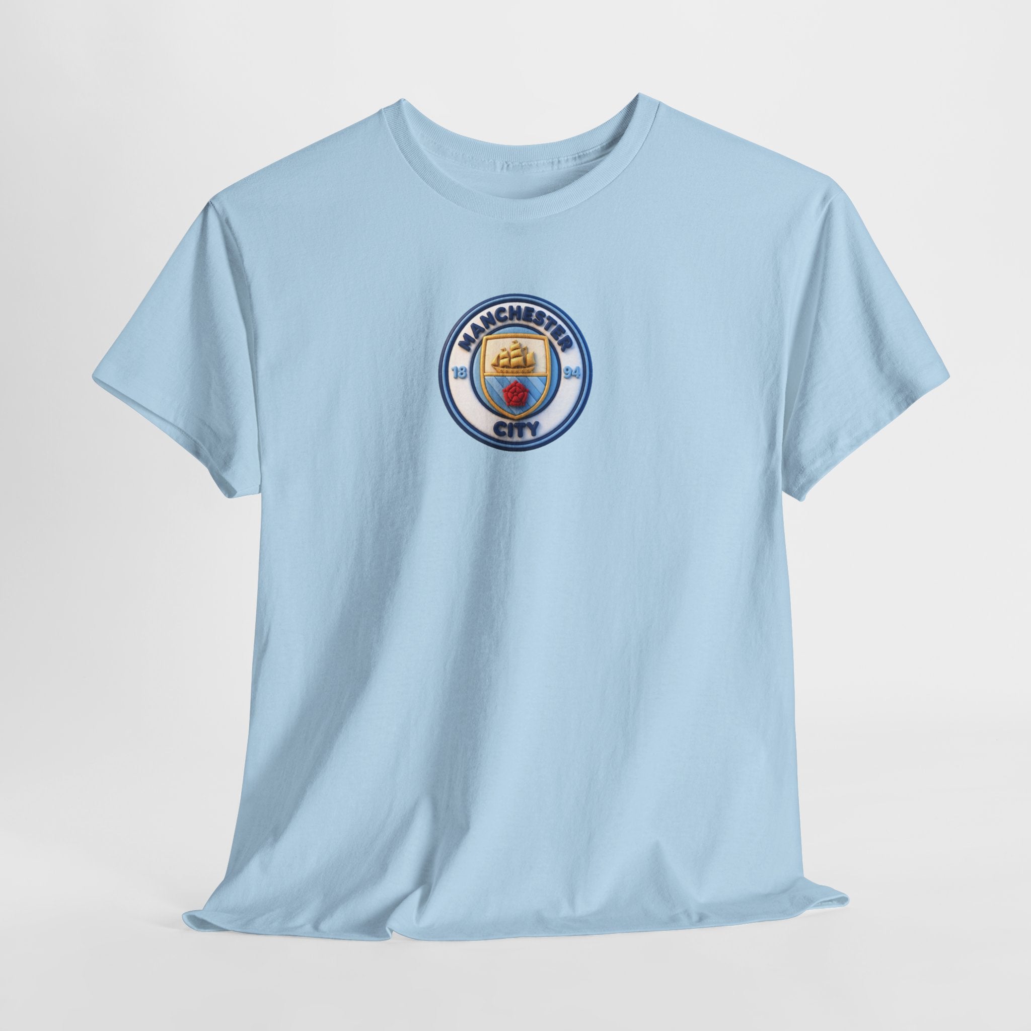 Manchester City Crest Unofficial 3D T-Shirt — Minimal Soccer Logo Tee