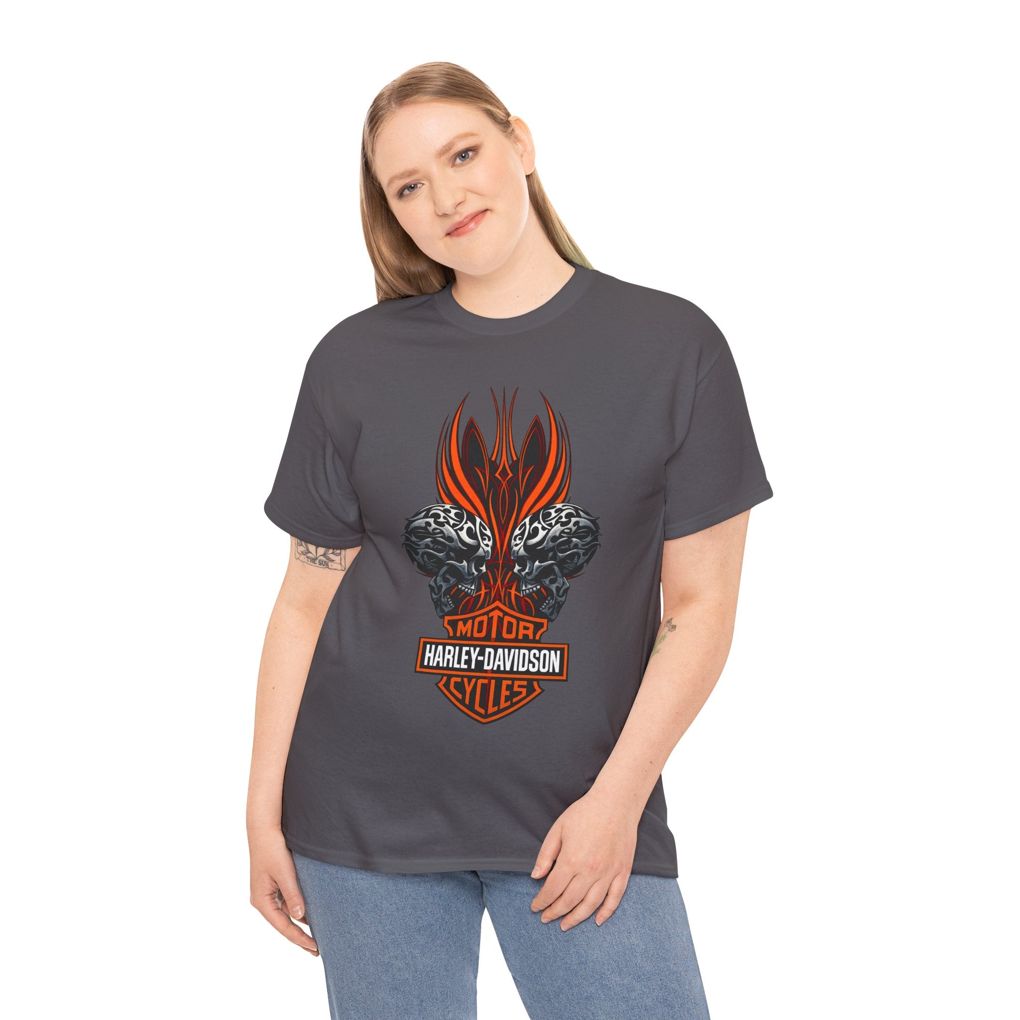 Harley-Davidson Flame Skull T‑Shirt — Motorcycle Biker Tee