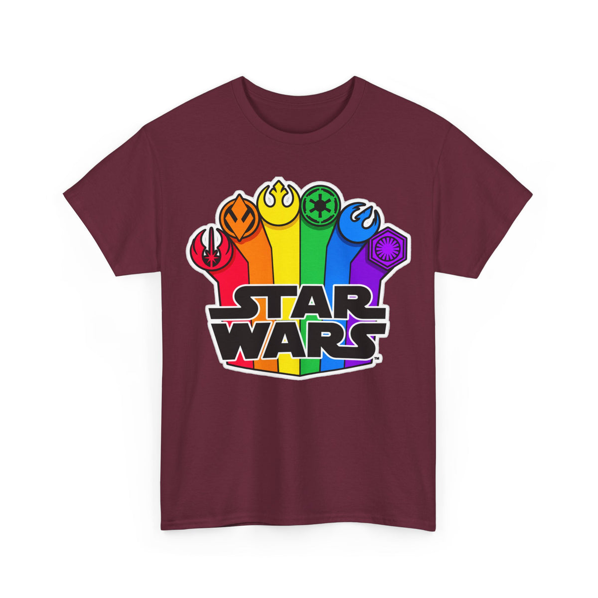 Star Wars Rainbow Emblem Tee — LGBTQ+ Pride Fan Cotton Shirt