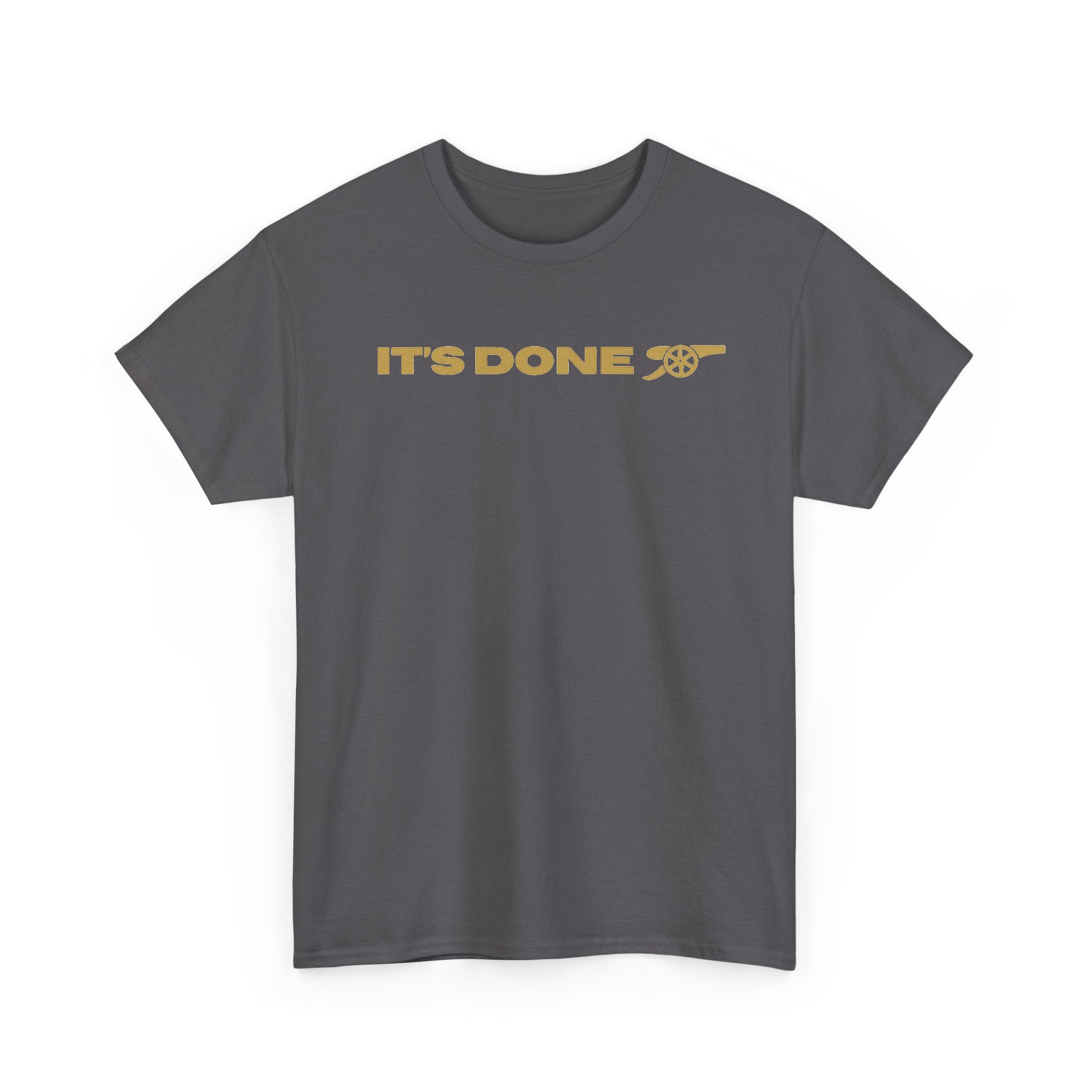 It's Done Arsenal Champions T-Shirt – Minimalist Gold Script Tee