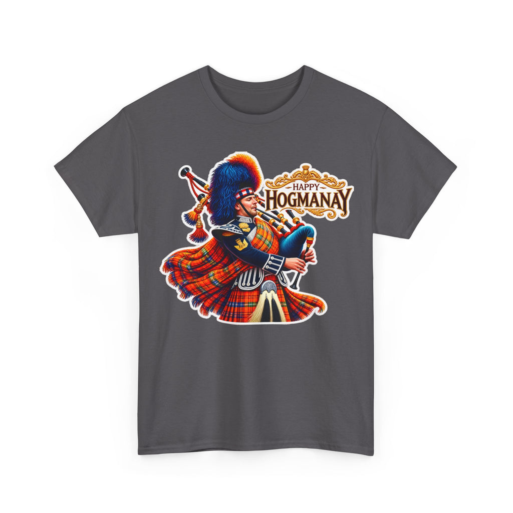 Hogmanay Bagpiper T‑Shirt — Happy Hogmanay Scottish New Year Tee