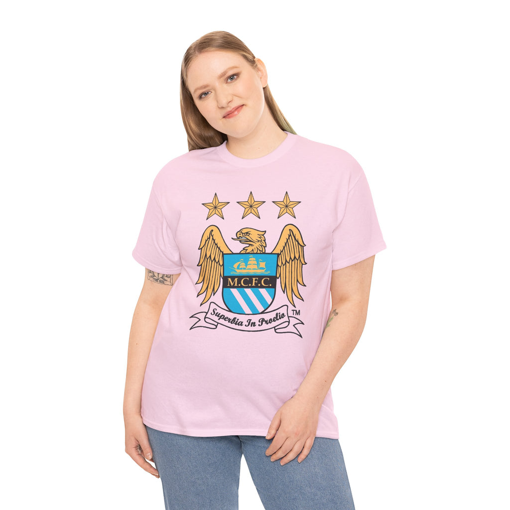 Manchester City Retro Club Crest T‑Shirt — MCFC Vintage Style Club Emblem Tee