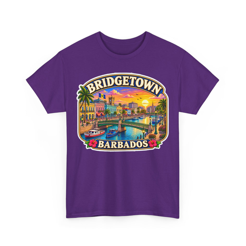 Bridgetown Barbados Vintage Sunset Tee — Caribbean Travel Souvenir T-Shirt