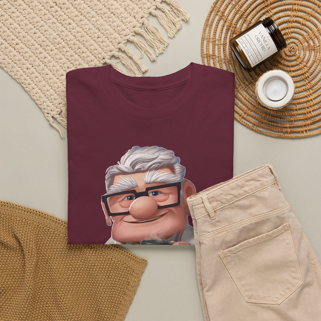 Disney Up Cartoon Grandpa Mug Graphic Tee - Cute Elderly Character T-Shirt
