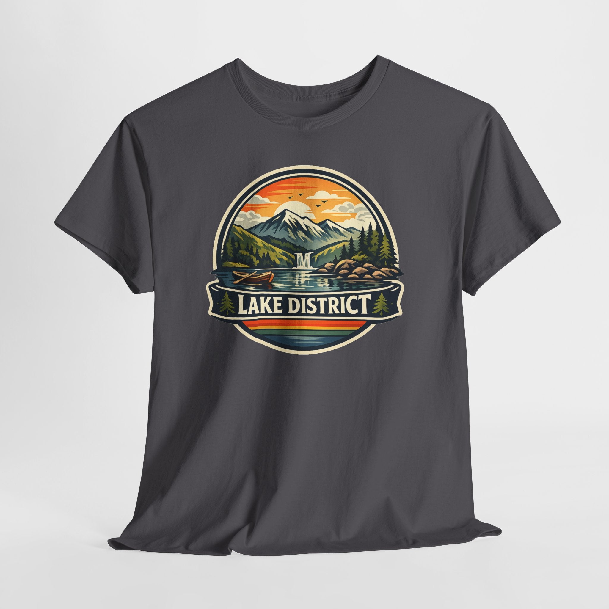 Lake District Graphic Tee — Scenic Mountain & Lake Camping Shirt