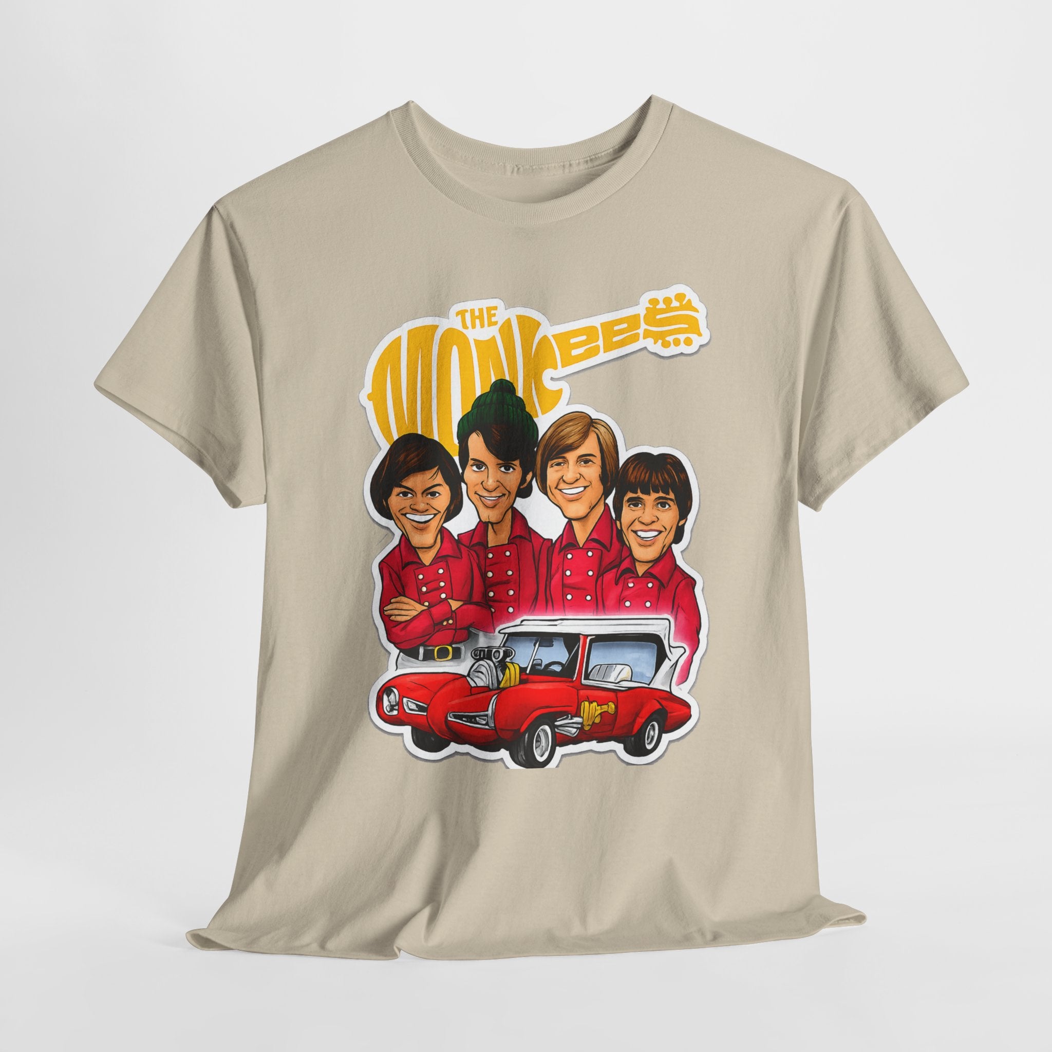 The Monkees Retro Band Tee — Colorful Car Cartoon Graphic