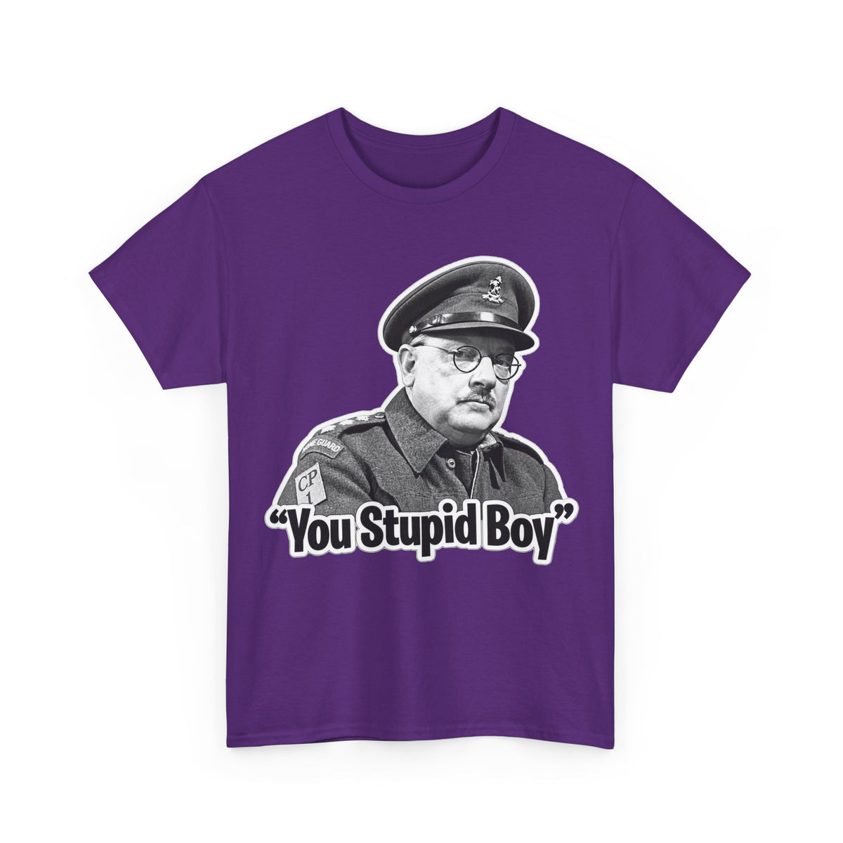 Dads Army Inspired You Stupid Boy T-Shirt — Vintage Cop Illustration Funny Graphic Tee