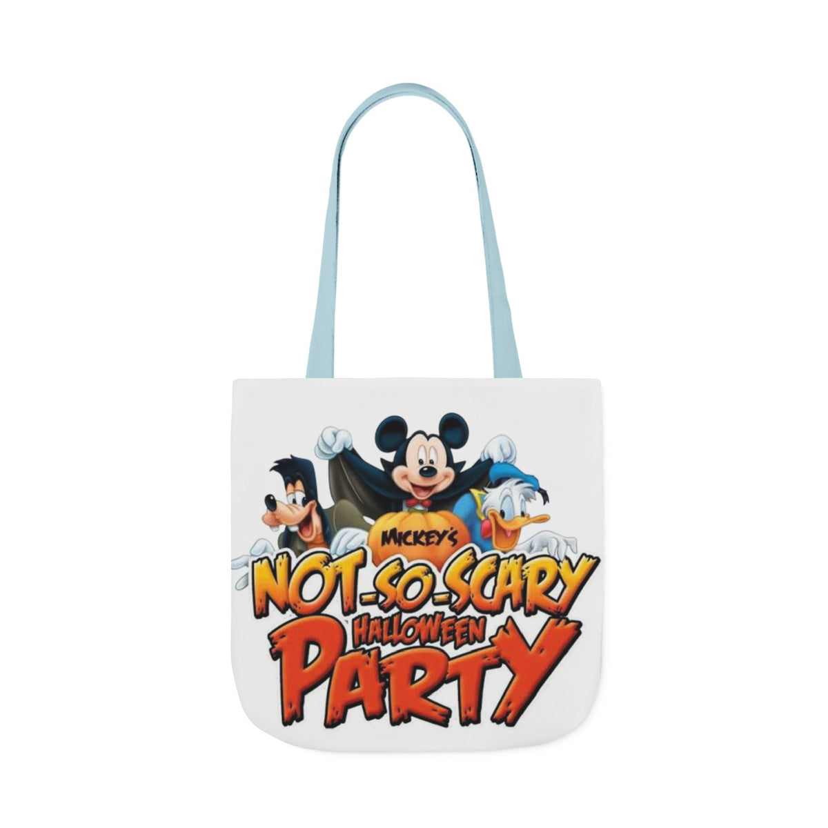 Halloween Party Canvas Tote Bag — "Not-So-Scary Halloween Party" Graphic