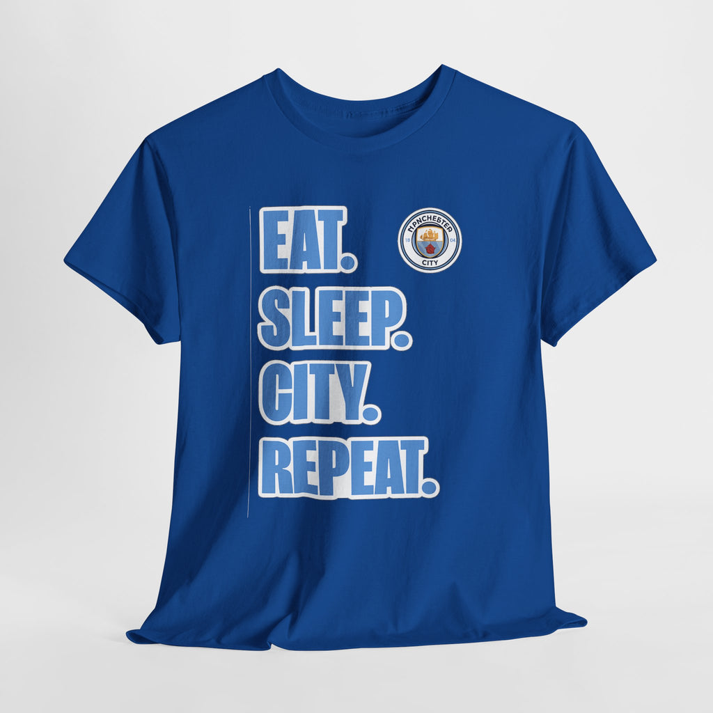 Eat. Sleep. City. Repeat. T‑Shirt — Manchester City Fan Tee