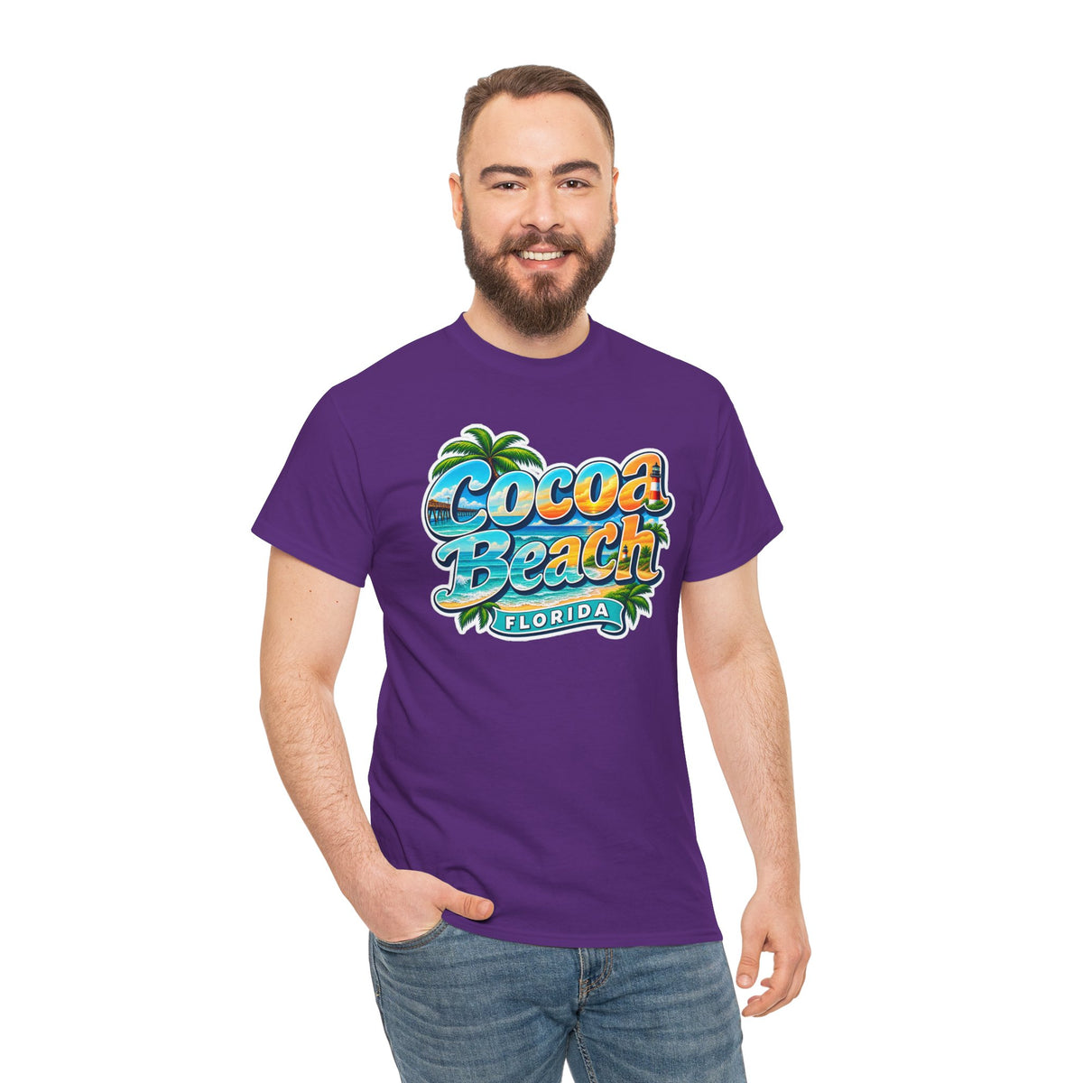 Cocoa Beach Florida Vintage Surf Cotton T-Shirt