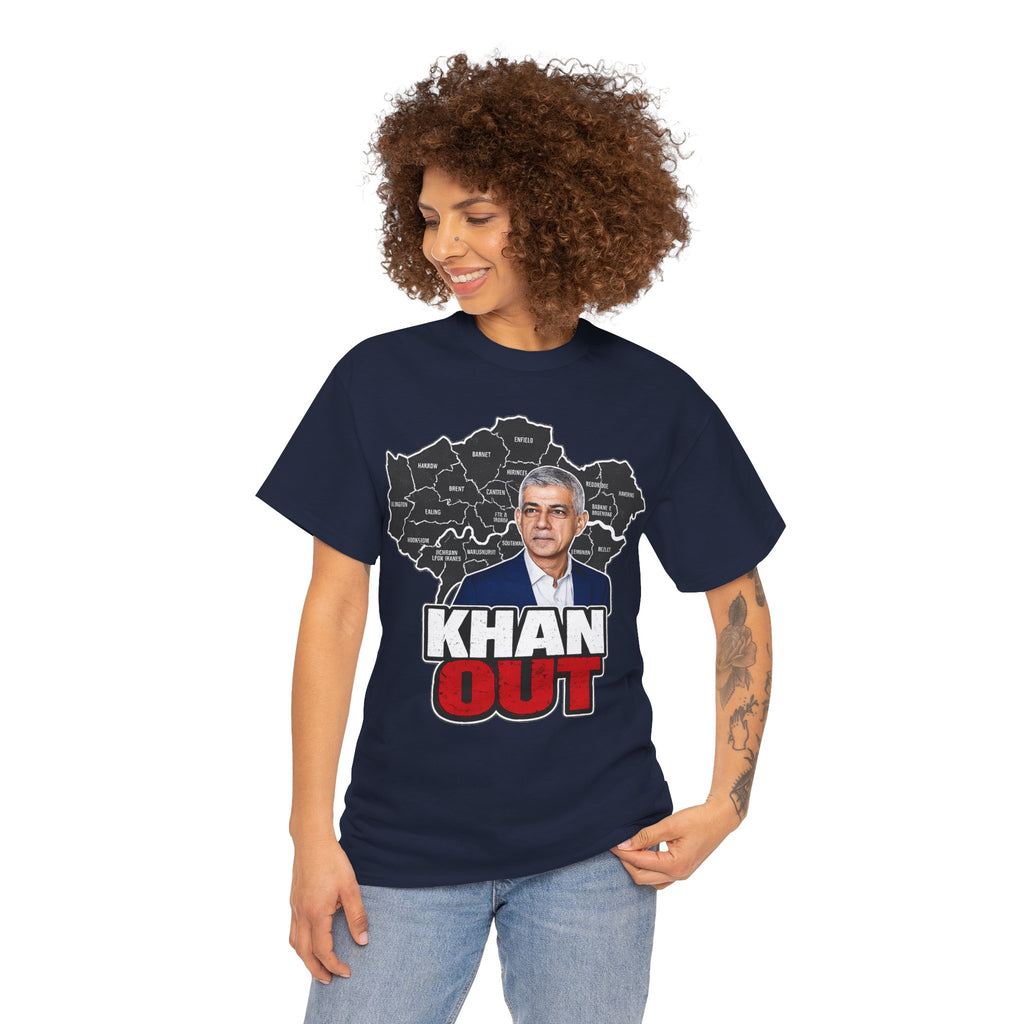 Sadiq Khan Out" Political Protest Tee with Sadiq Khan Graphic T-Shirt