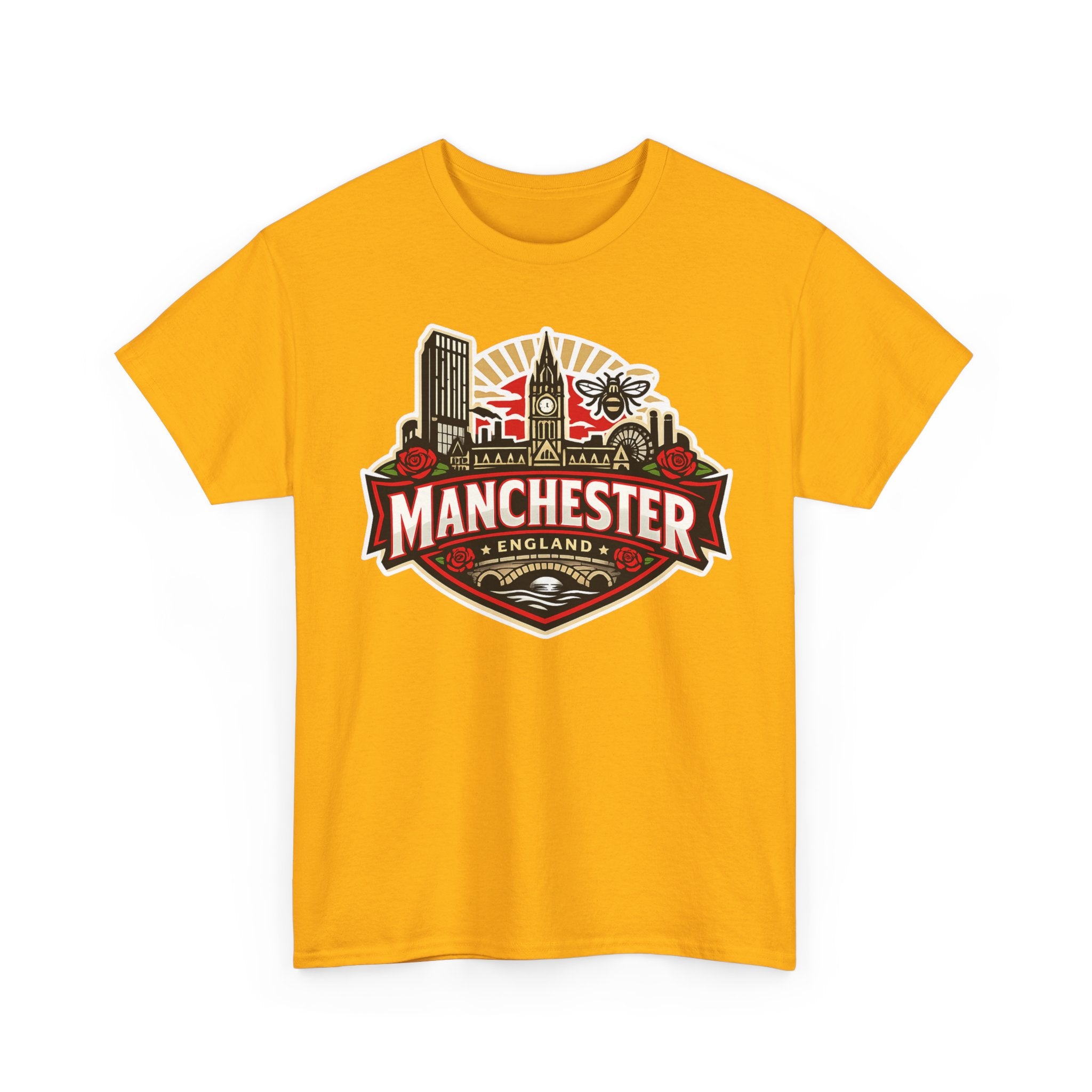Manchester England Skyline T-Shirt — Vintage City Crest Tee