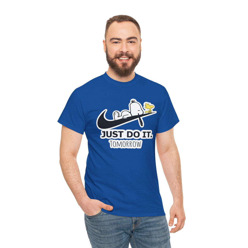 Snoopy "Just Do It Tomorrow" Graphic Cotton T-Shirt