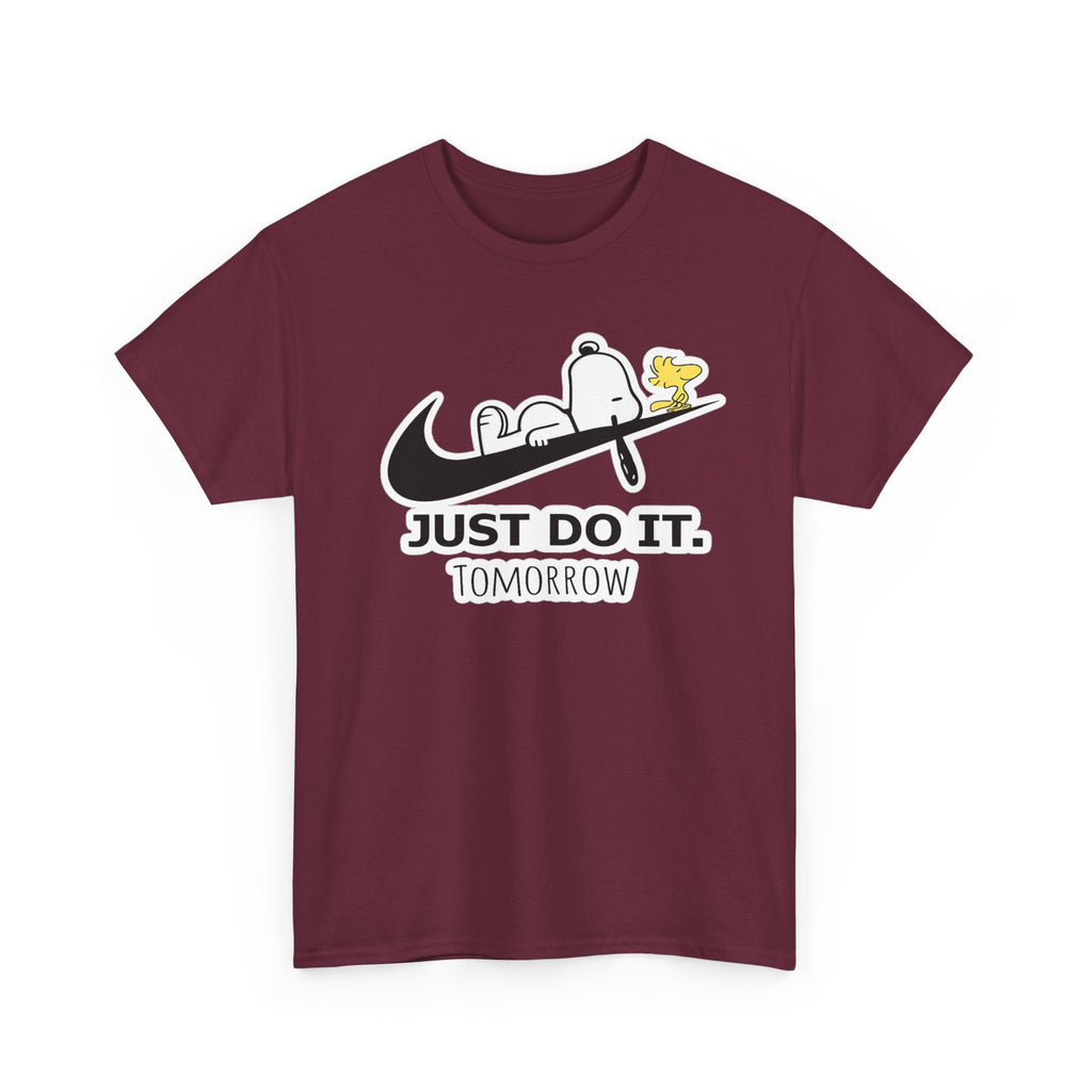 Snoopy "Just Do It Tomorrow" Graphic Cotton T-Shirt