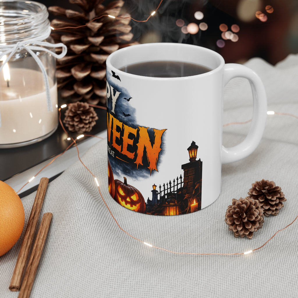 Happy Halloween Coffee Mug — Jack-o'-Lantern Pumpkin Trick or Treat Ceramic Mug (11oz & 15oz)
