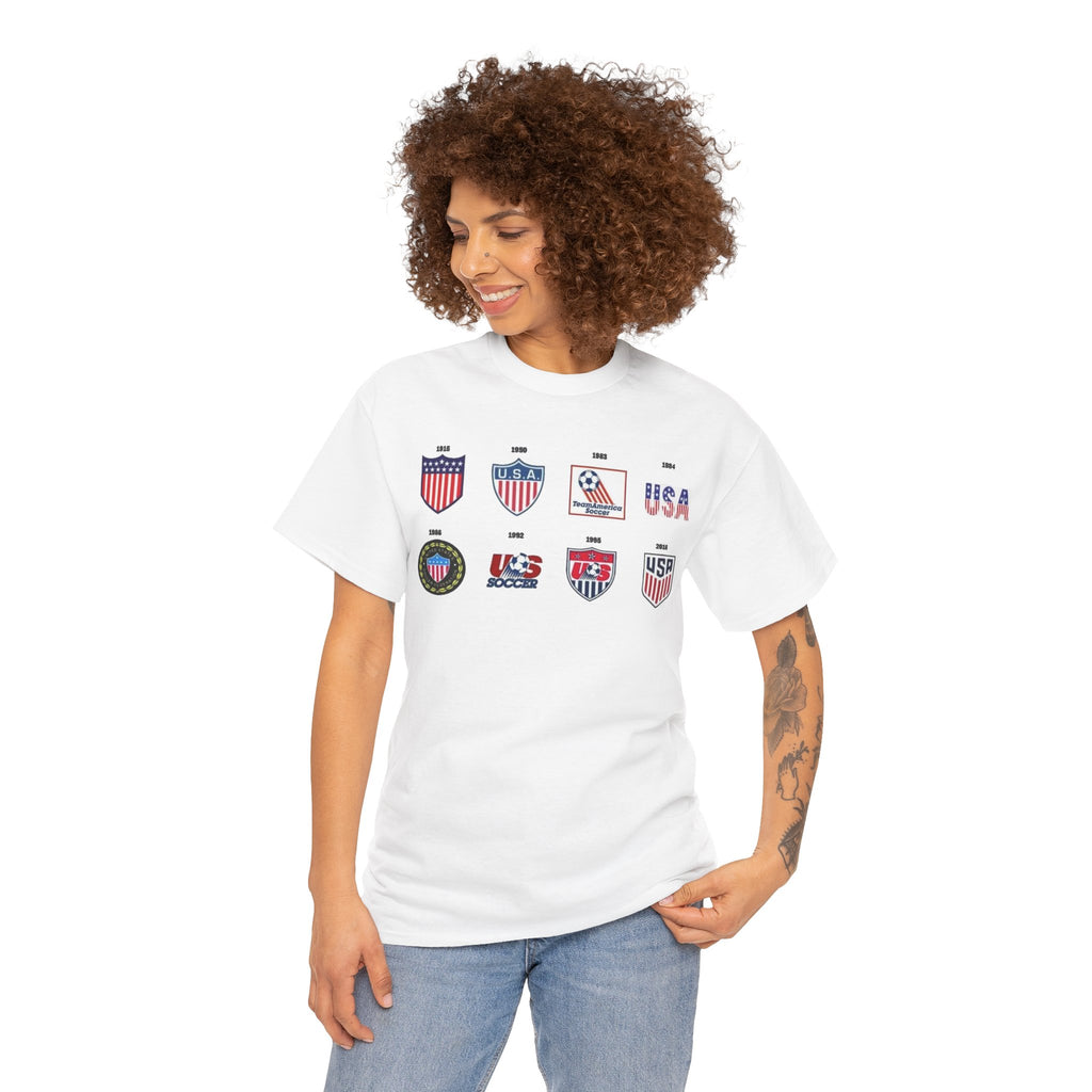 USA Soccer Logos Graphic Tee — Retro American Soccer Logo T‑Shirt