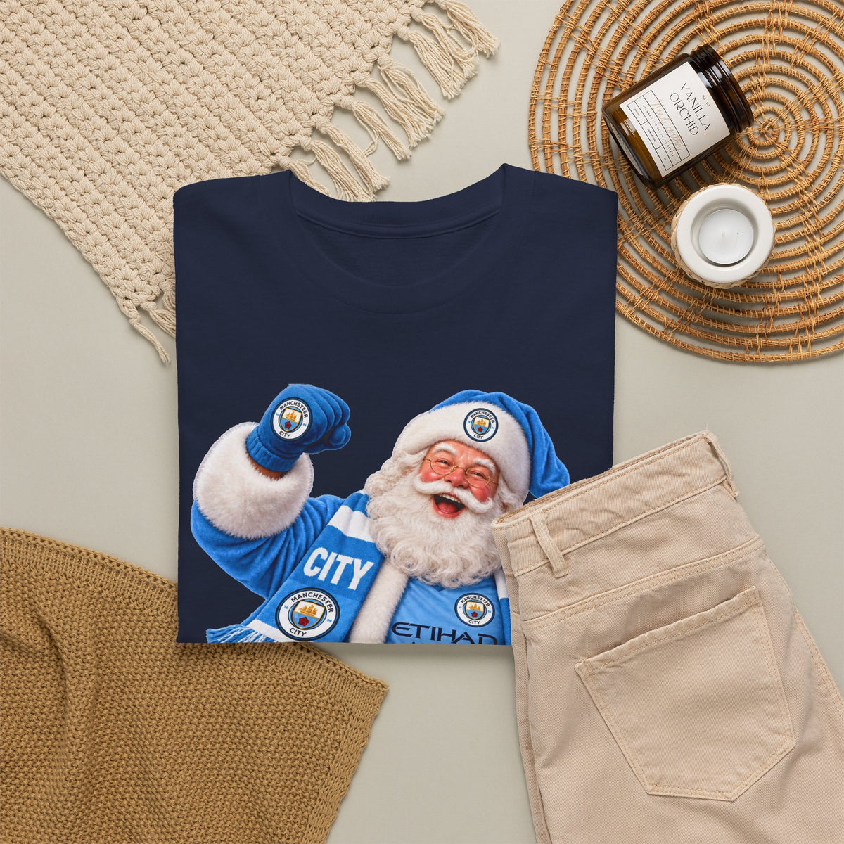Santa Is A City Fan T-Shirt — Festive Soccer Fan Christmas Tee