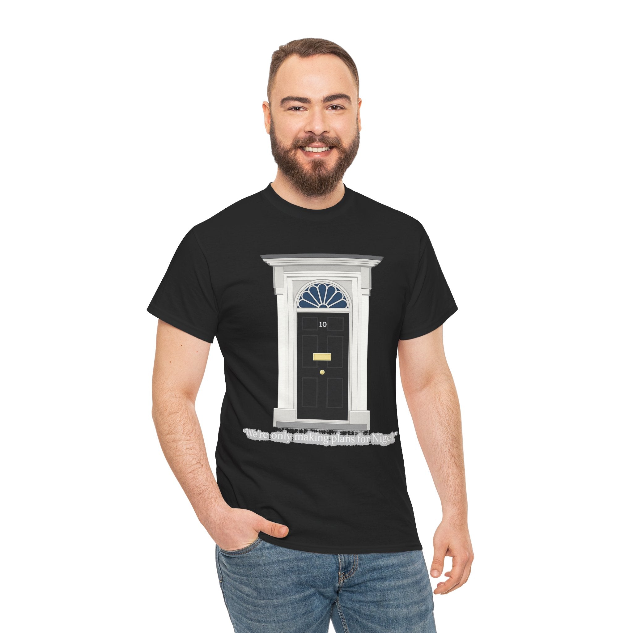 Doorway Graphic Tee — 'With Only a Knocking, who will be Might?' Black T‑Shirt