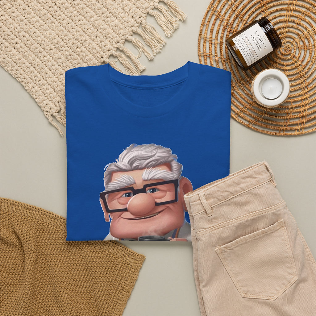 Disney Up Cartoon Grandpa Mug Graphic Tee - Cute Elderly Character T-Shirt