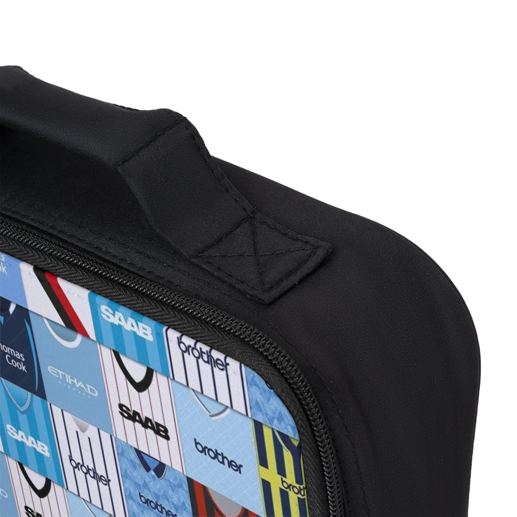 Manchester City Vintage Soccer Jersey Patchwork Lunch Bag