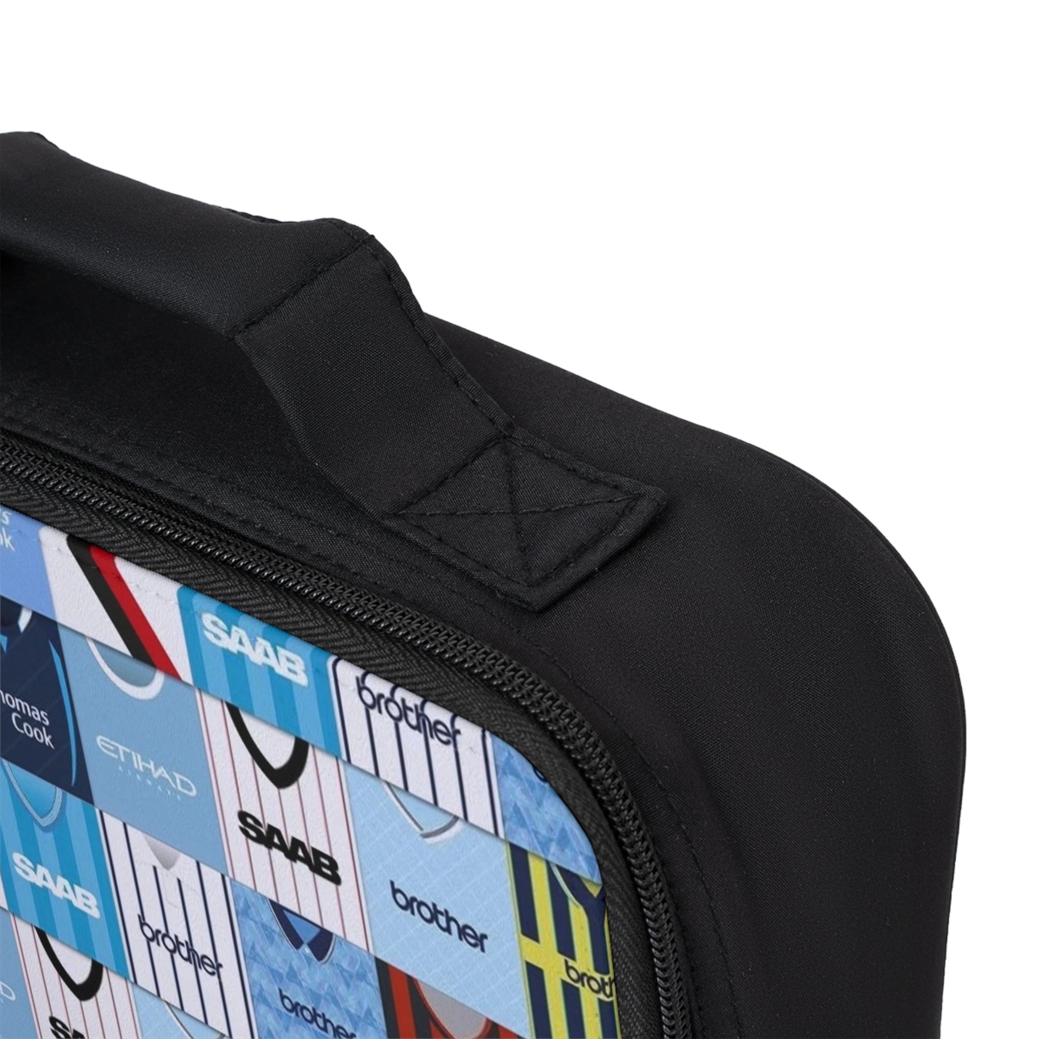 Manchester City Vintage Soccer Jersey Patchwork Lunch Bag