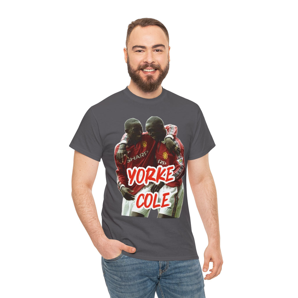 Yorke & Cole Manchester United Soccer Legends Graphic Tee — 'Yorke Cole' Retro Football Shirt
