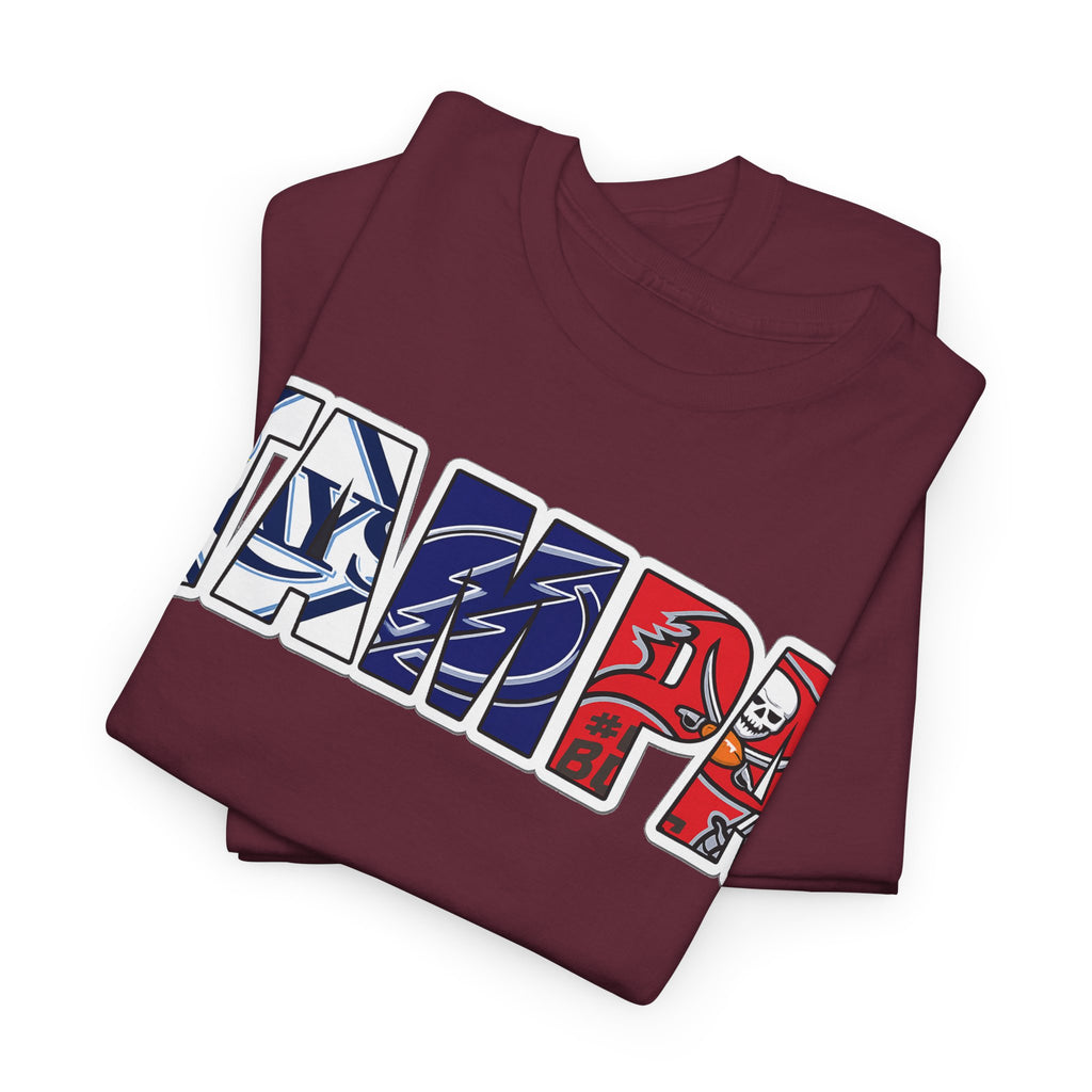 Tampa Block Letter Tee — Florida Flag Graphic T‑Shirt