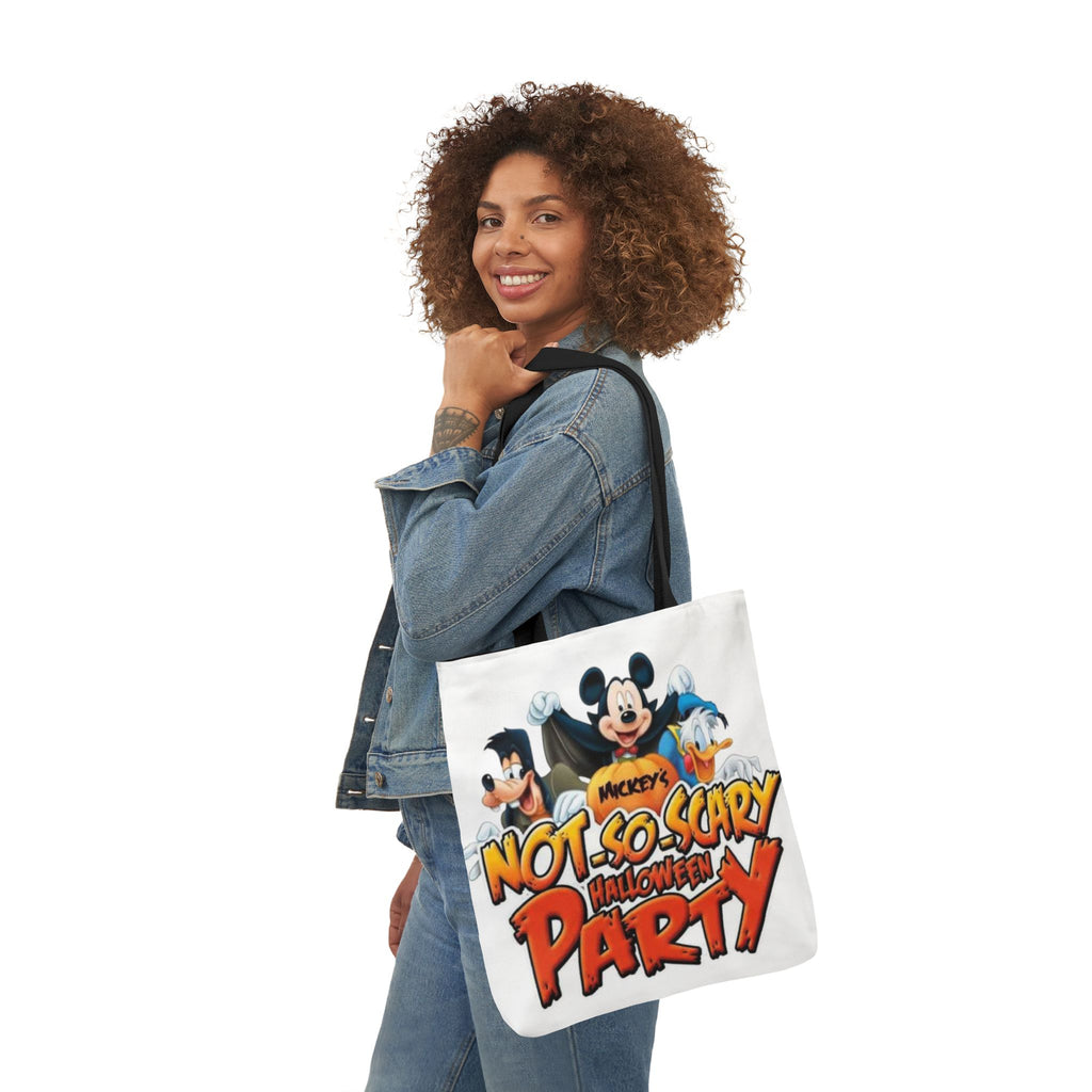 Halloween Party Canvas Tote Bag — "Not-So-Scary Halloween Party" Graphic