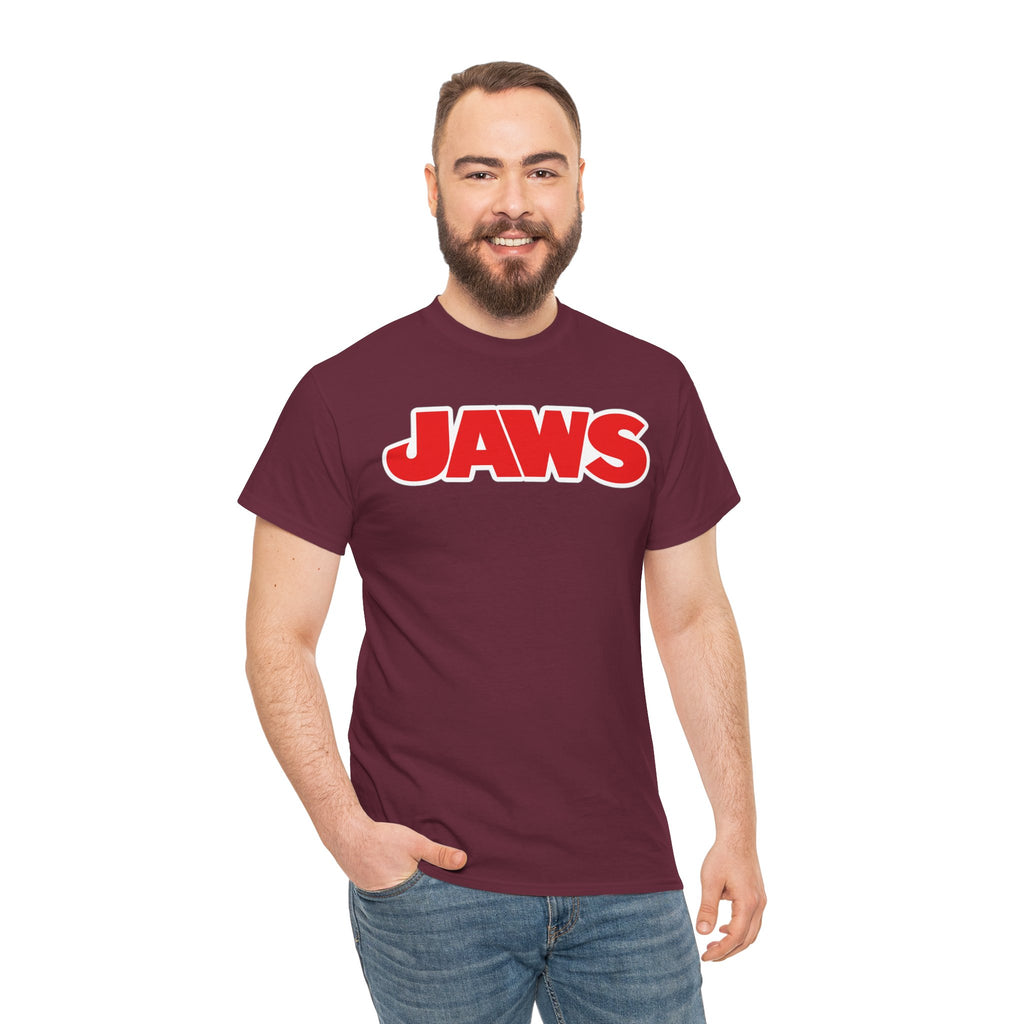 Jaws Logo Tee — Retro Red Movie Graphic T‑Shirt